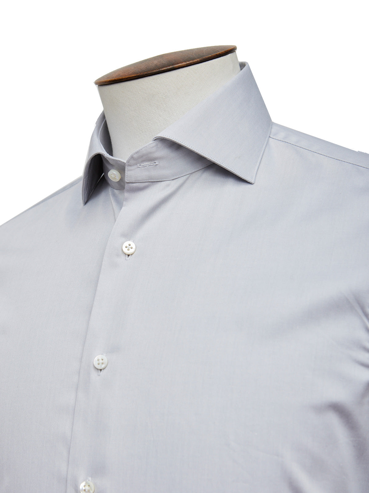 Cutaway Collar Shirt - Dove Cotton Sateen