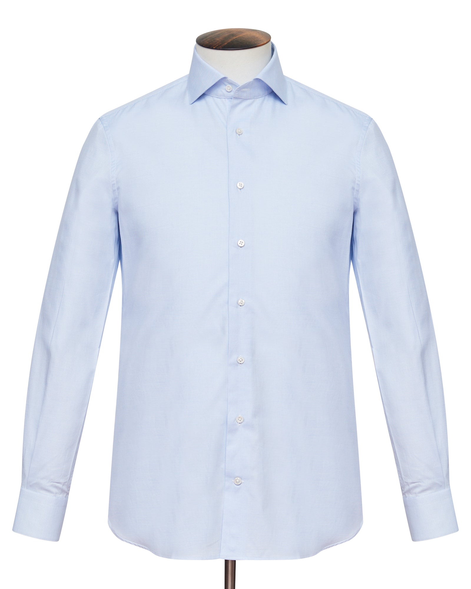 Cutaway Collar Shirt - Light Blue Dobby