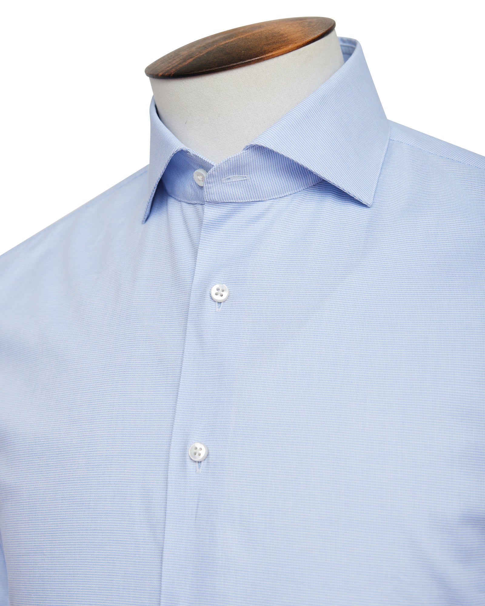 Cutaway Collar Shirt - Light Blue Dobby