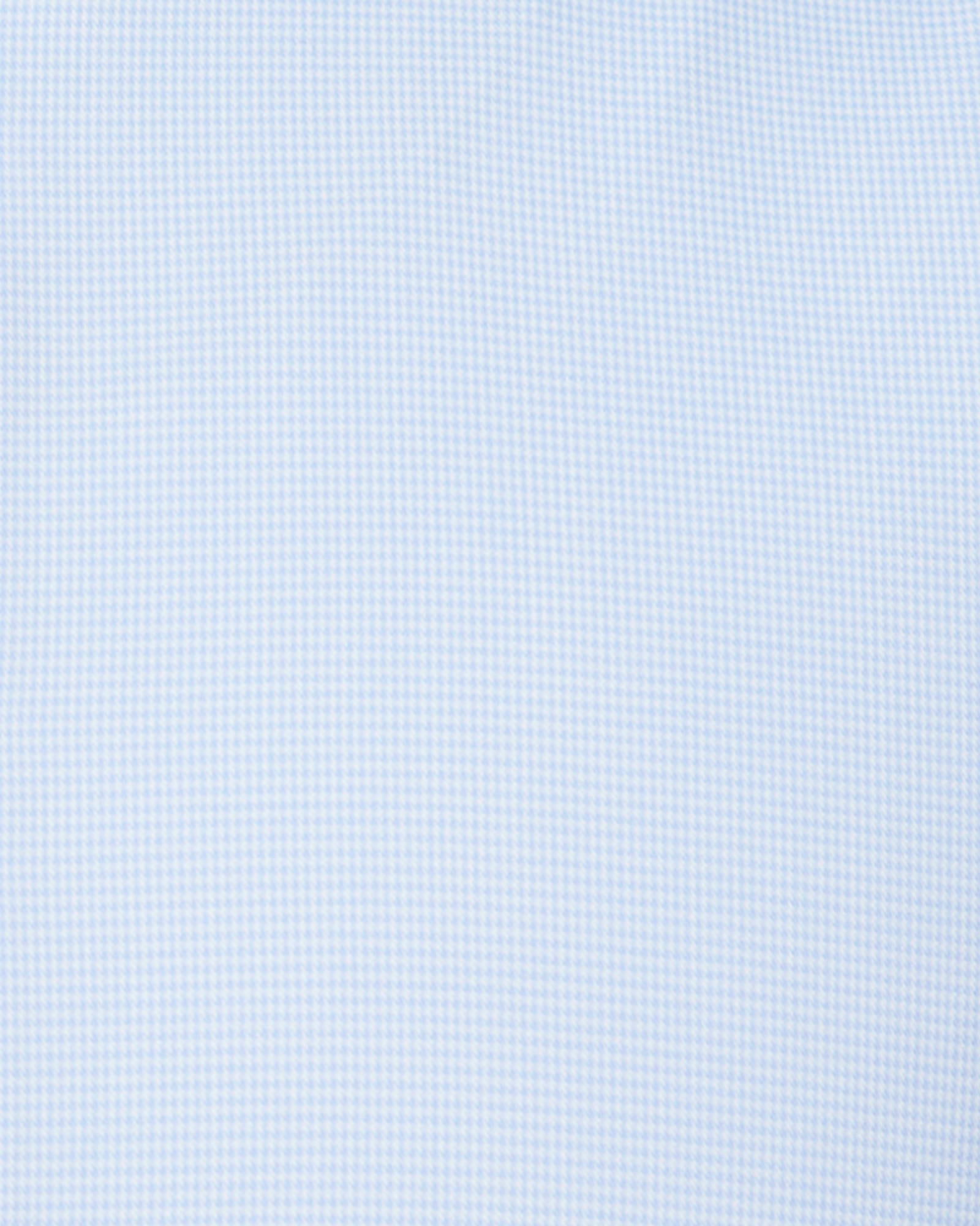 Cutaway Collar Shirt - Light Blue Houndstooth