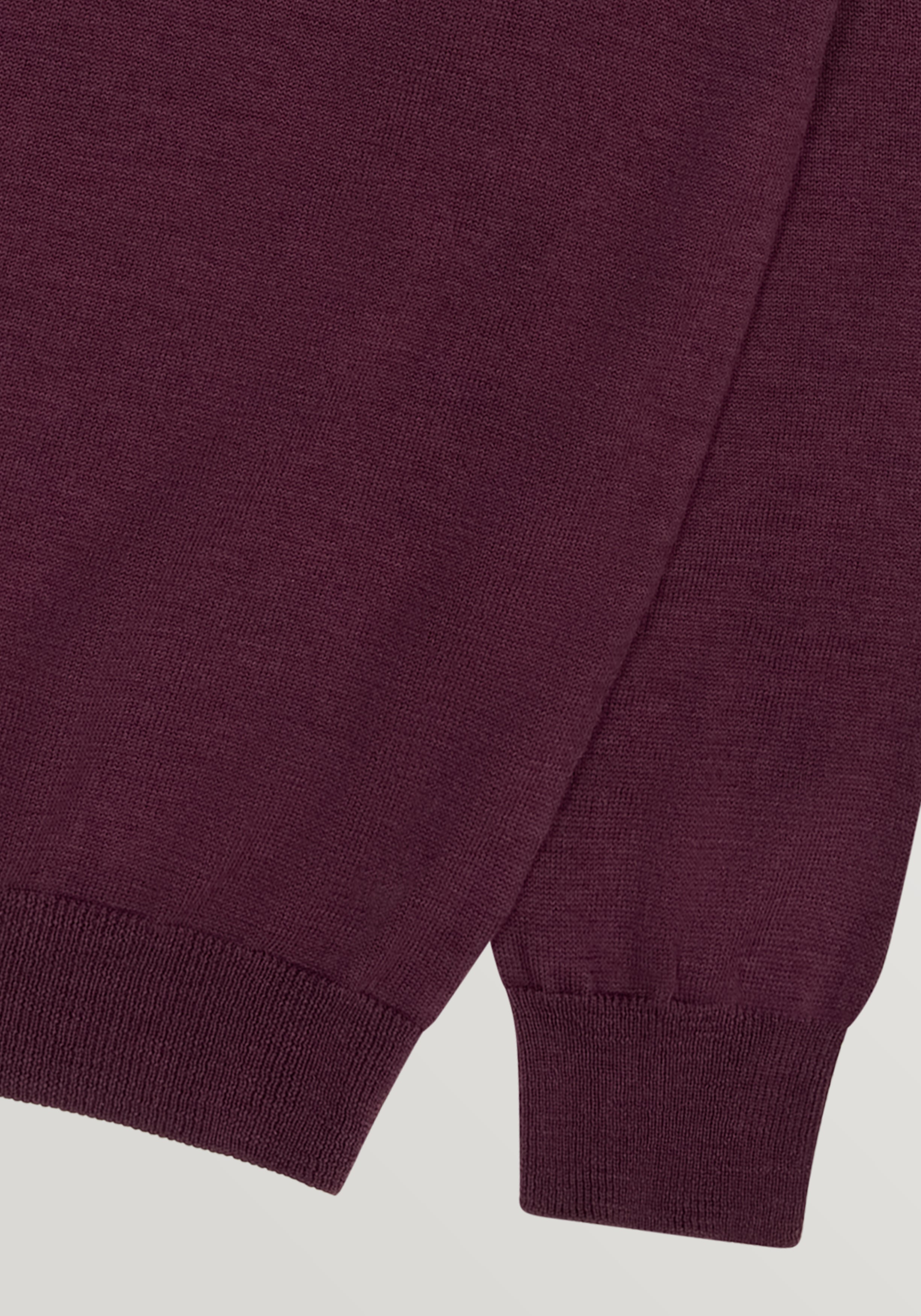 2 Ply Merino Crew Neck Sweater - Burgundy