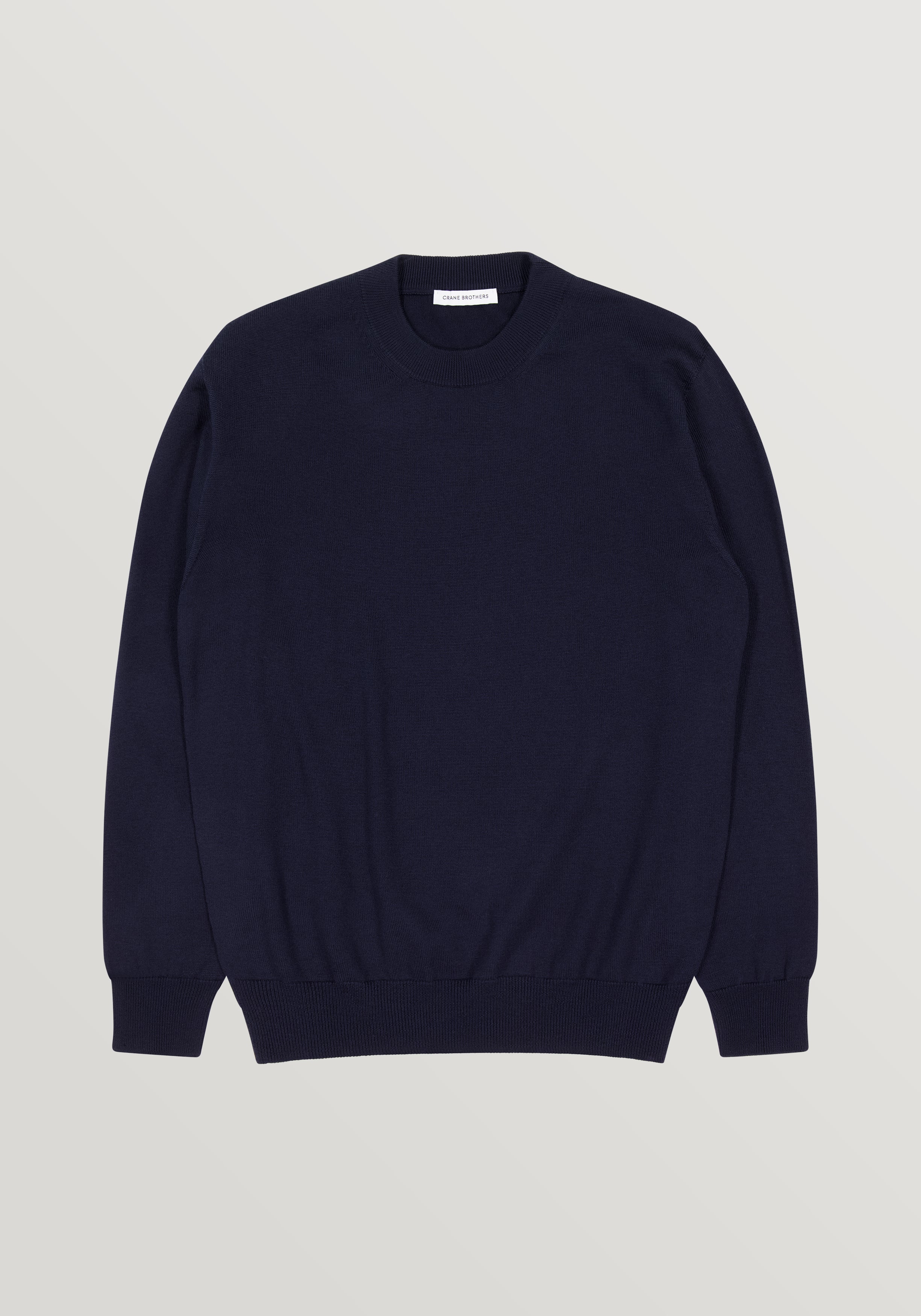 2 Ply Merino Crew Neck Sweater - Midnight Blue