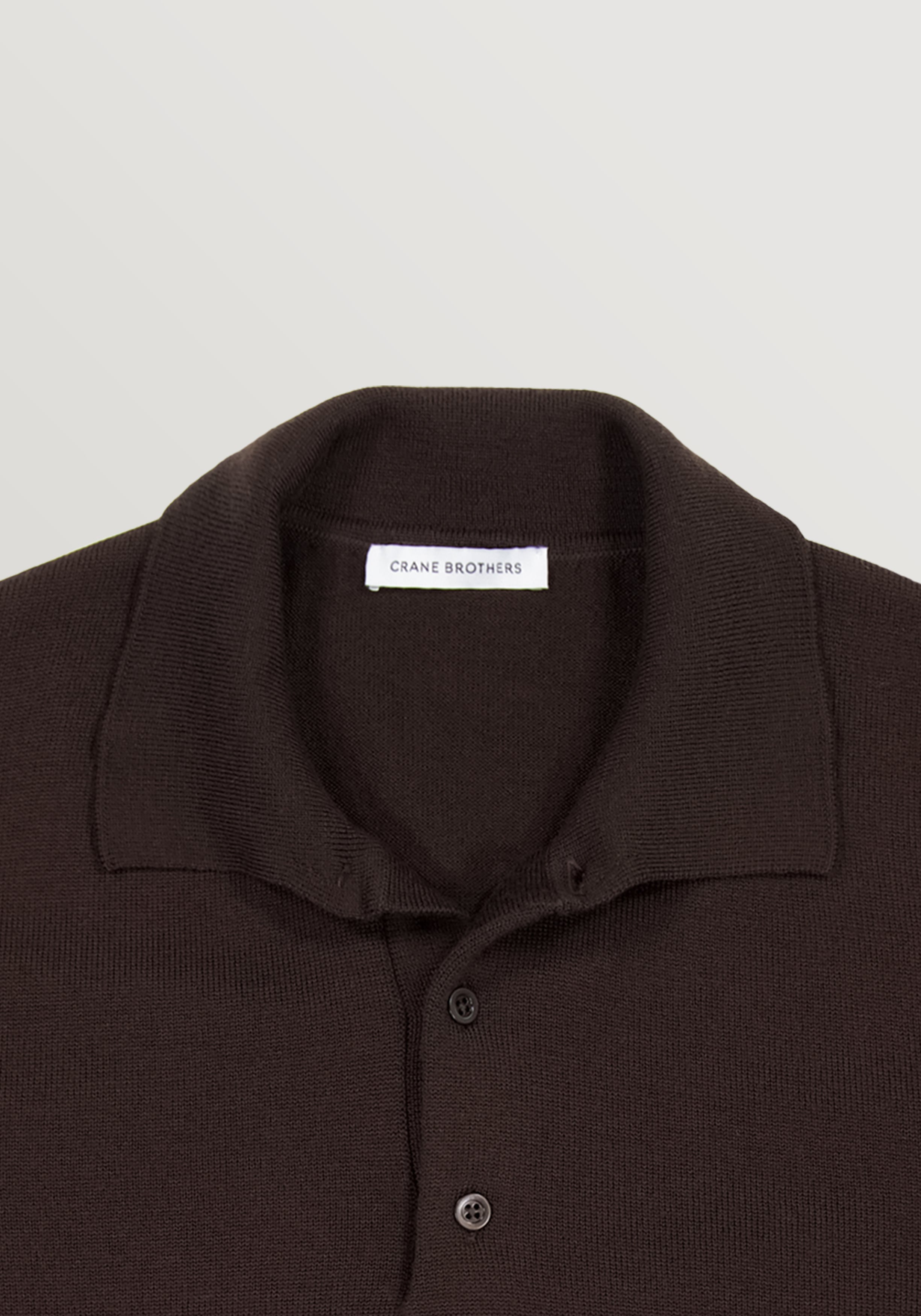 2 Ply Merino Polo - Dark Brown