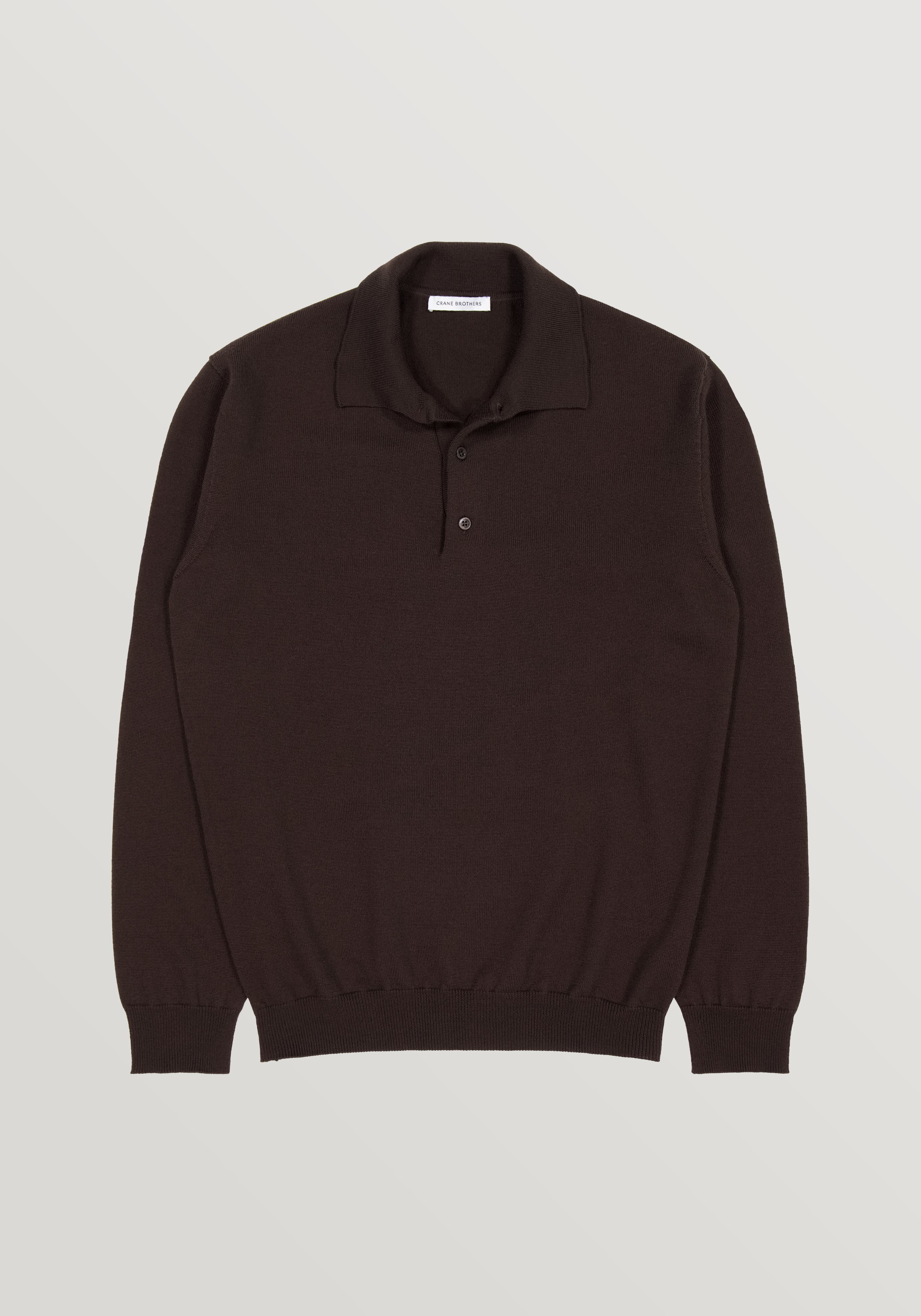 2 Ply Merino Polo - Dark Brown