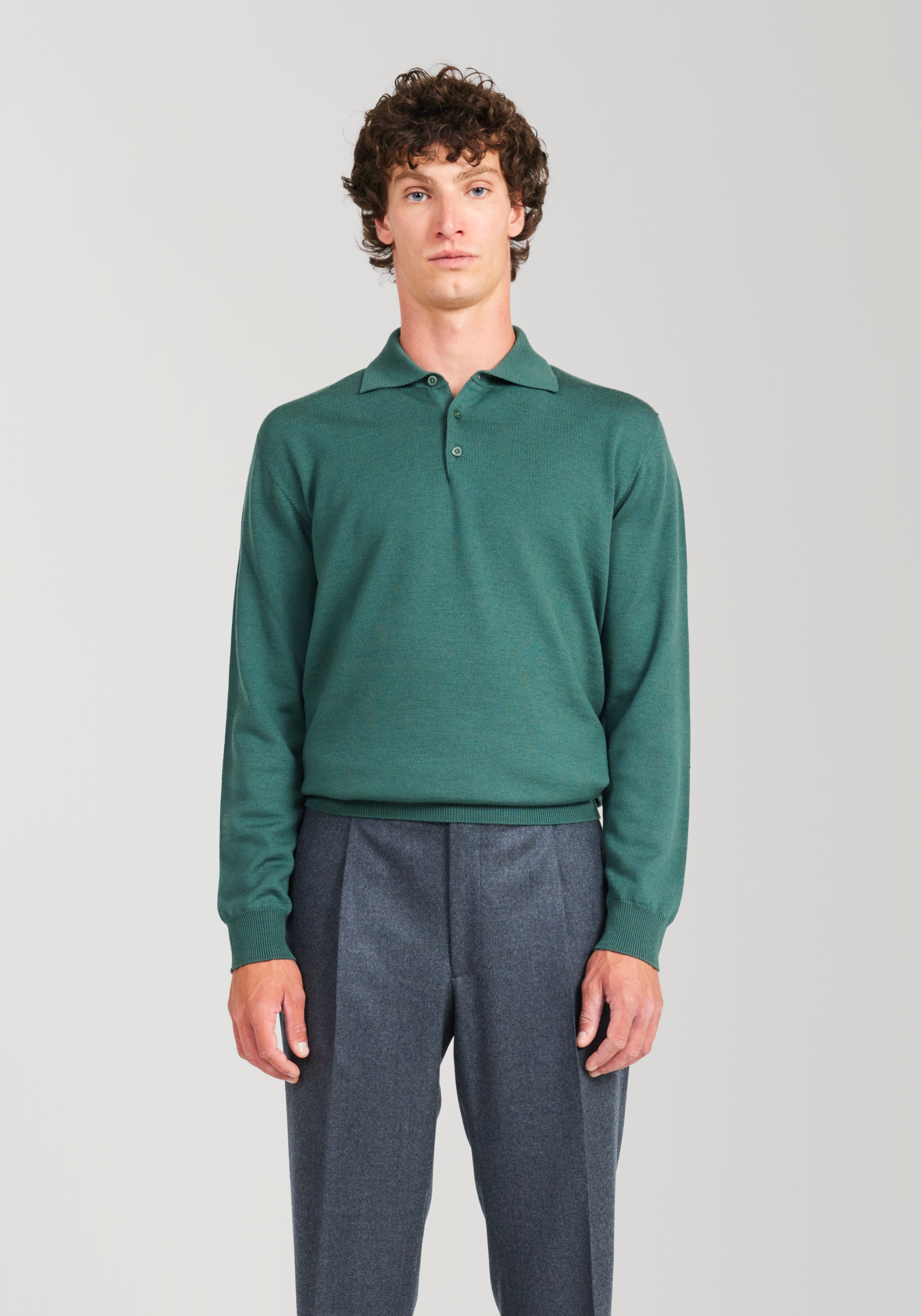 2 Ply Merino Polo - Sage