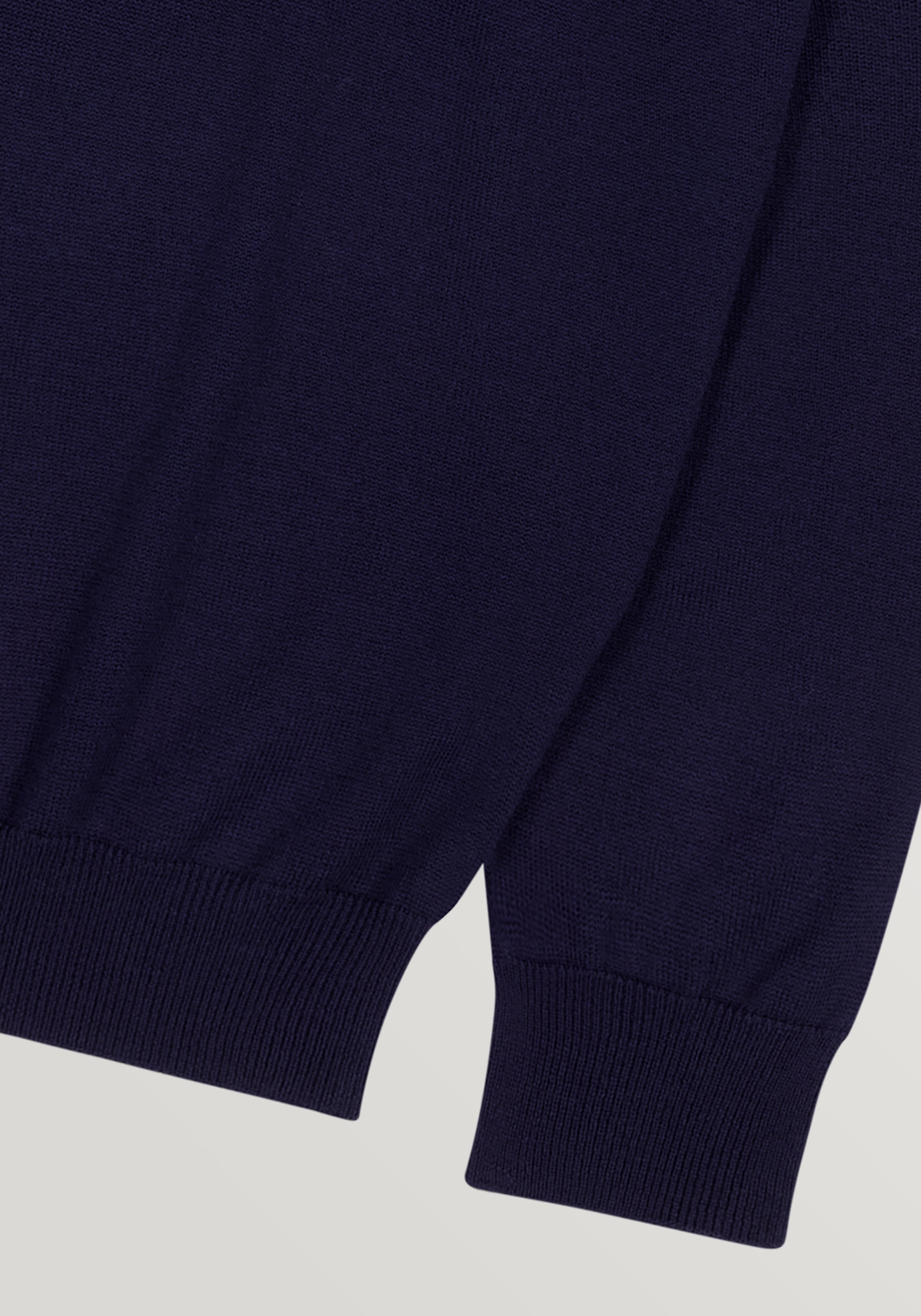2 Ply Merino Zip Polo - Navy