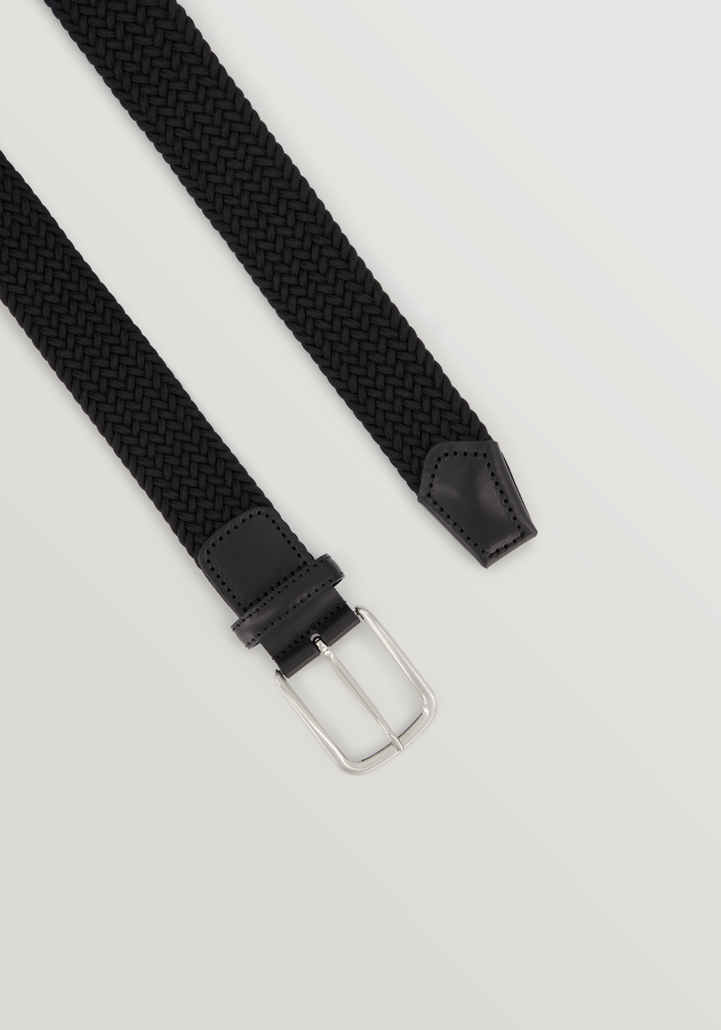 35mm Braided Woven Elastic Belt - Black