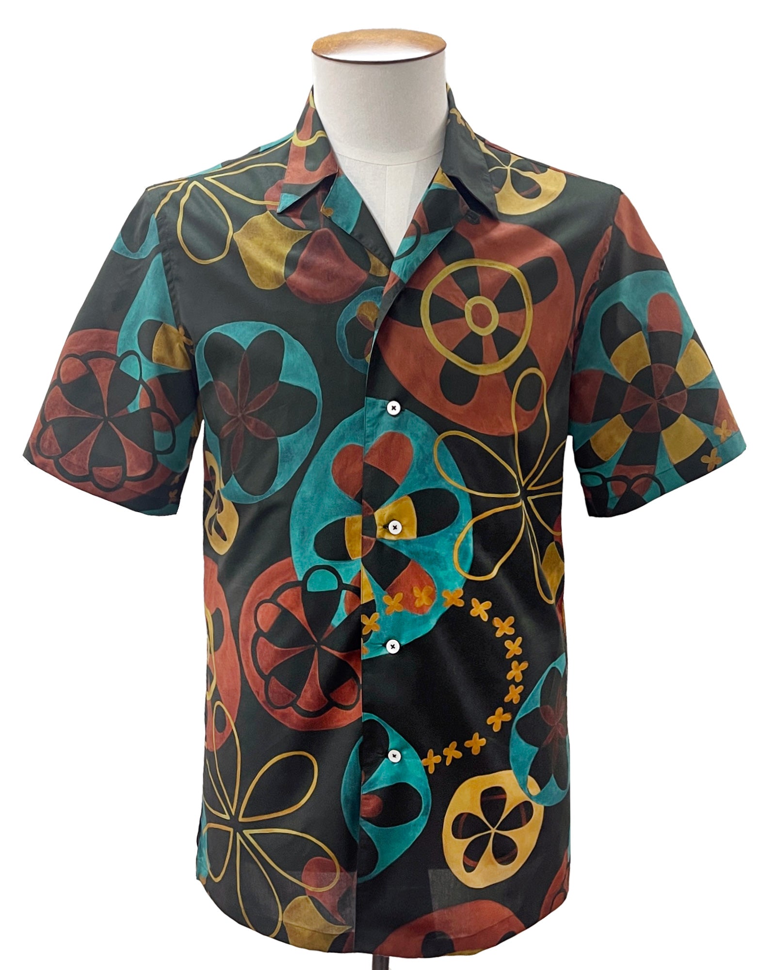 Abstract Floral Camp Collar Shirt - LUCKY LAST