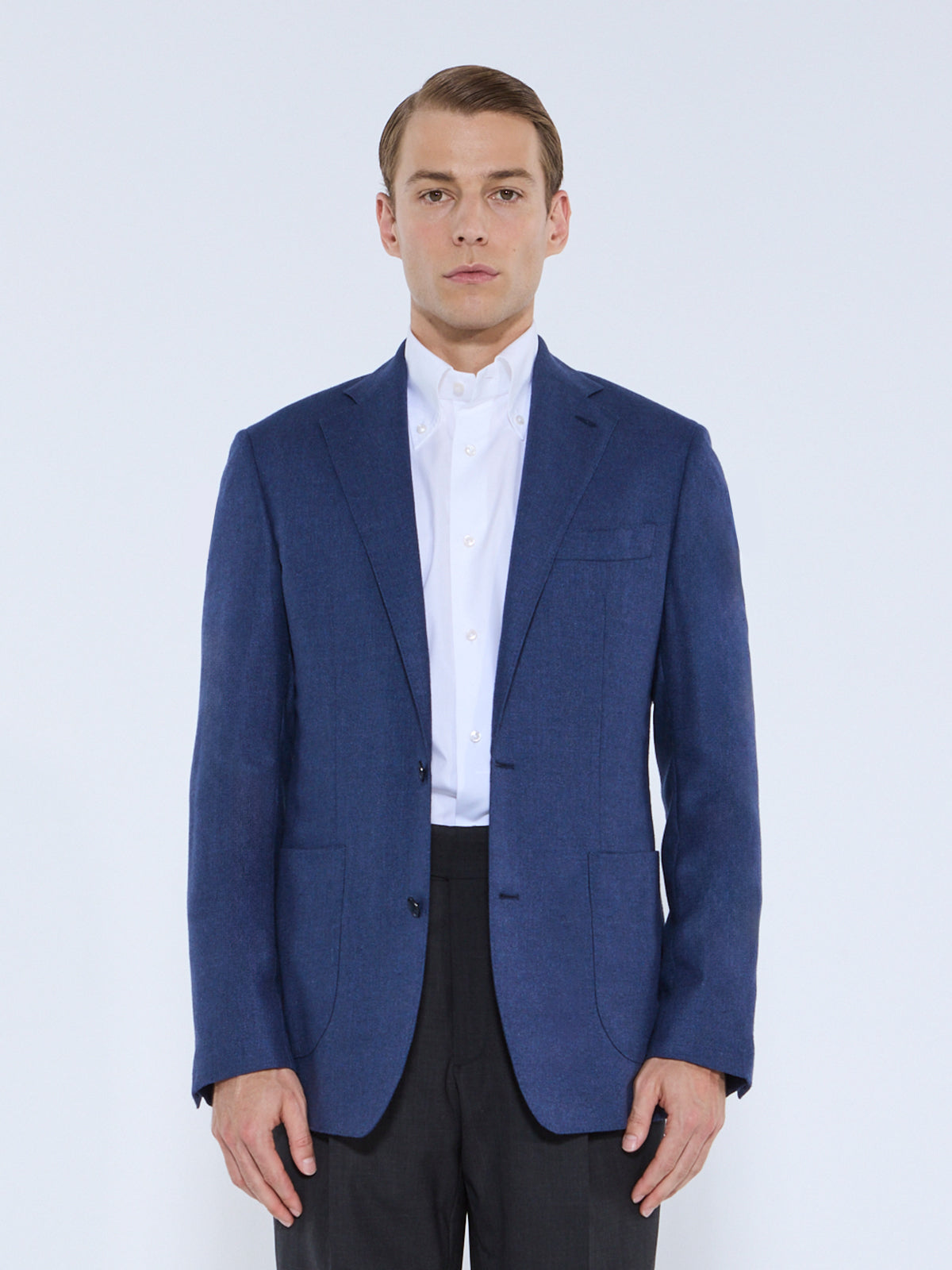 Adria Blazer Silk & Wool Basketweave - Indigo