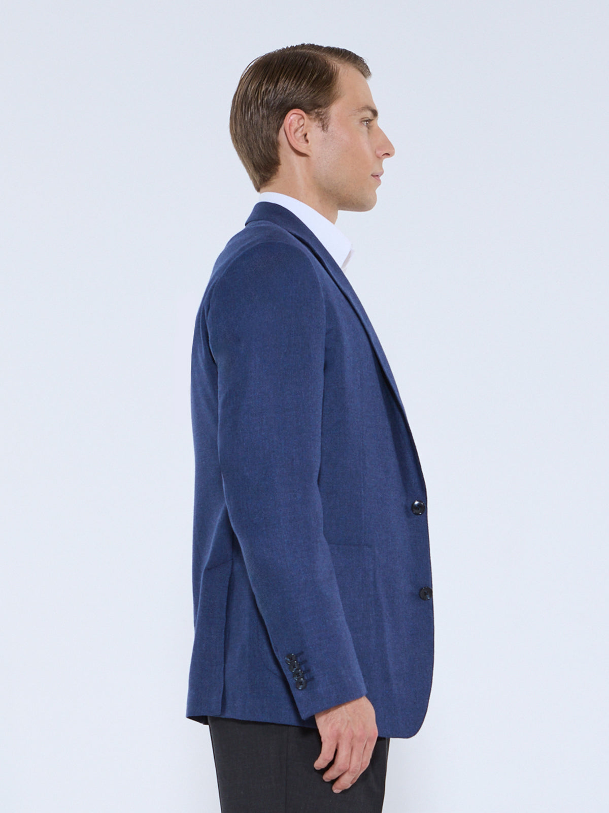 Adria Blazer Silk & Wool Basketweave - Indigo