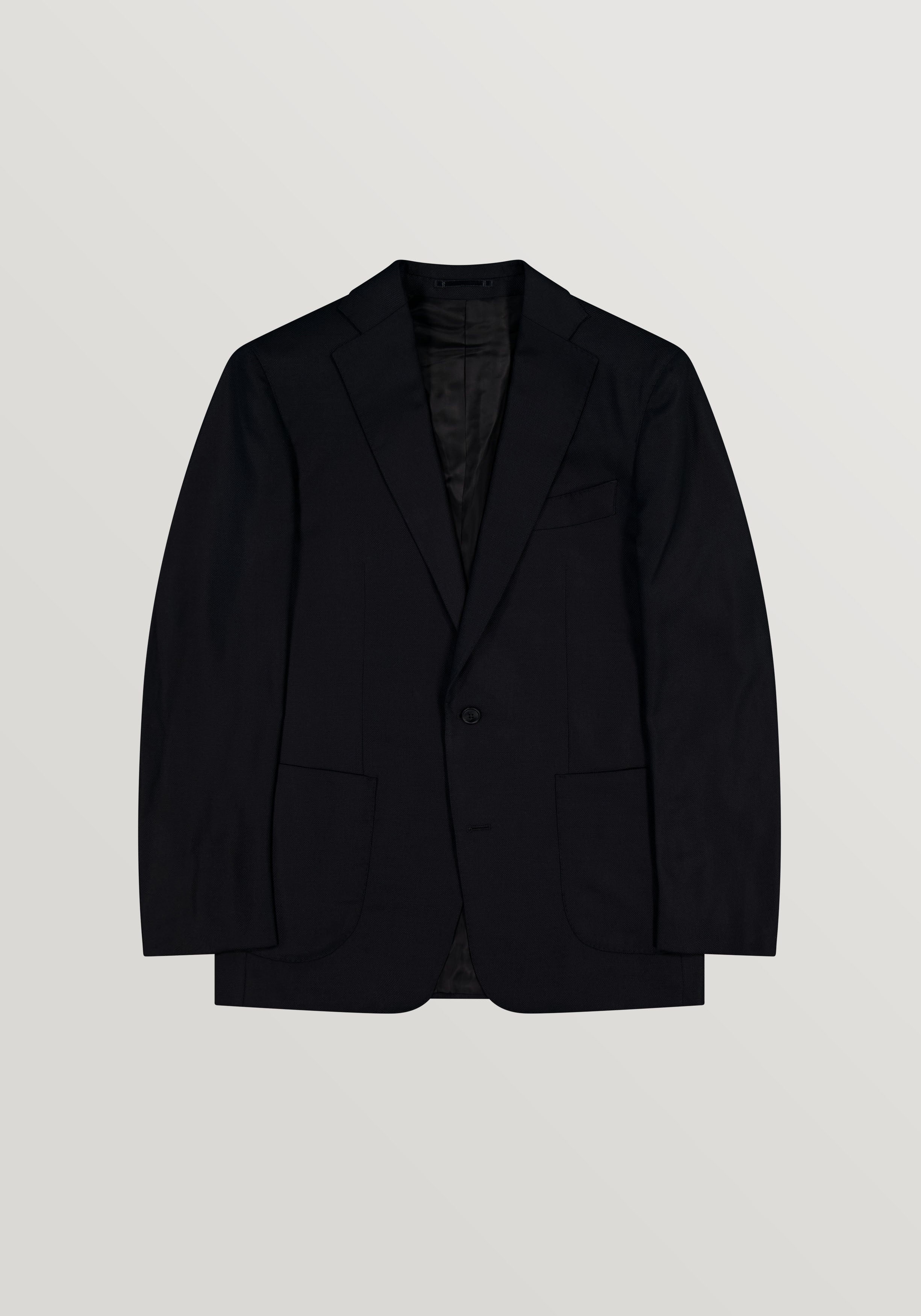 Aldwych Wool Micro Design Blazer - Black
