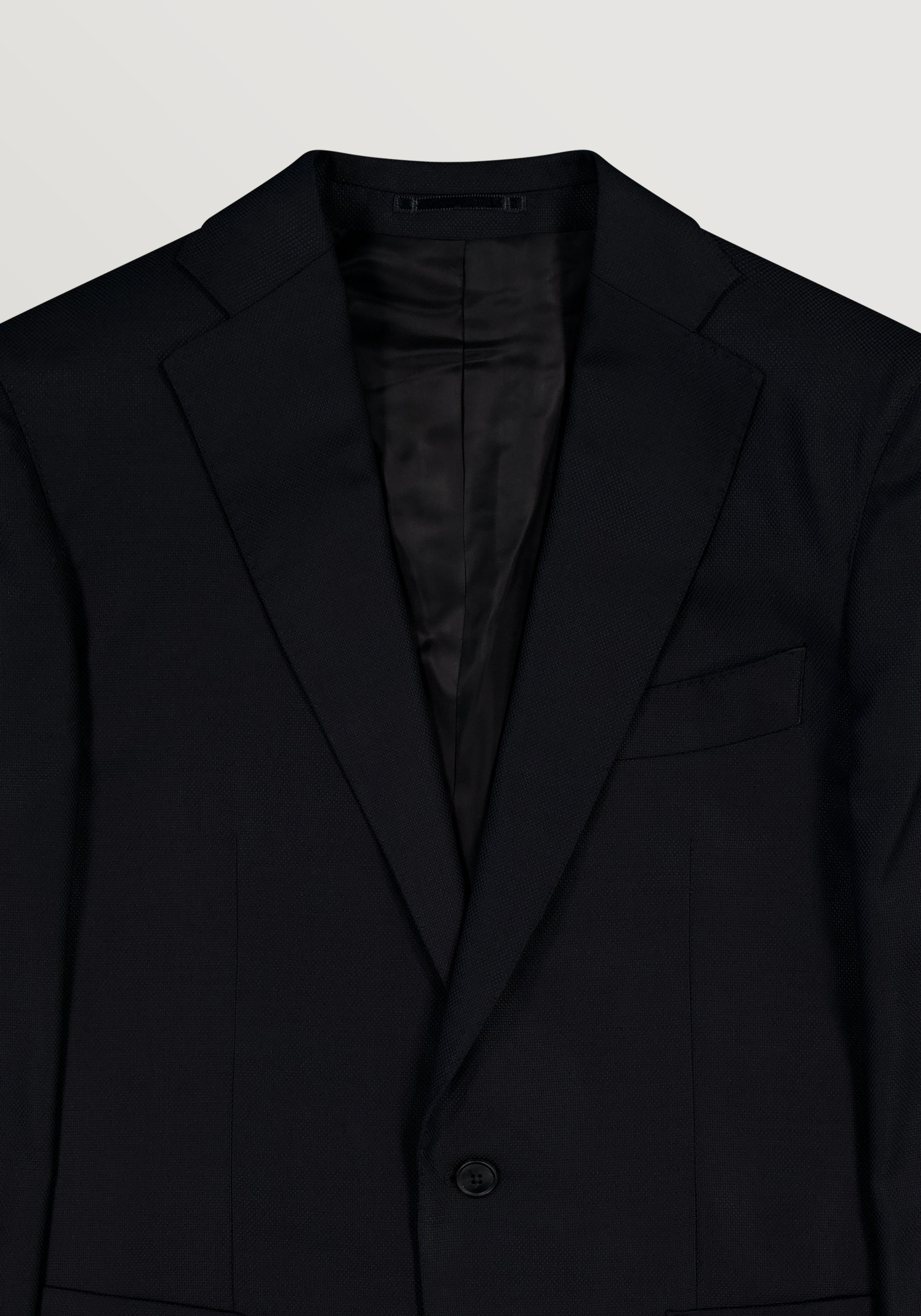 Aldwych Wool Micro Design Blazer - Black