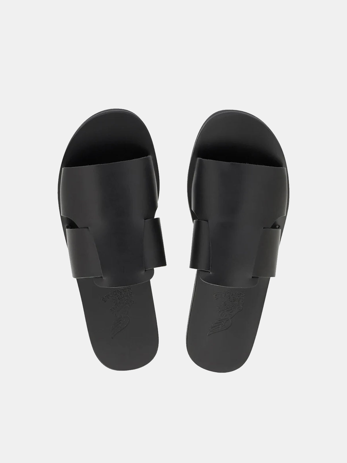 Ancient Greek Sandals Miltiades Leather Slide - Black