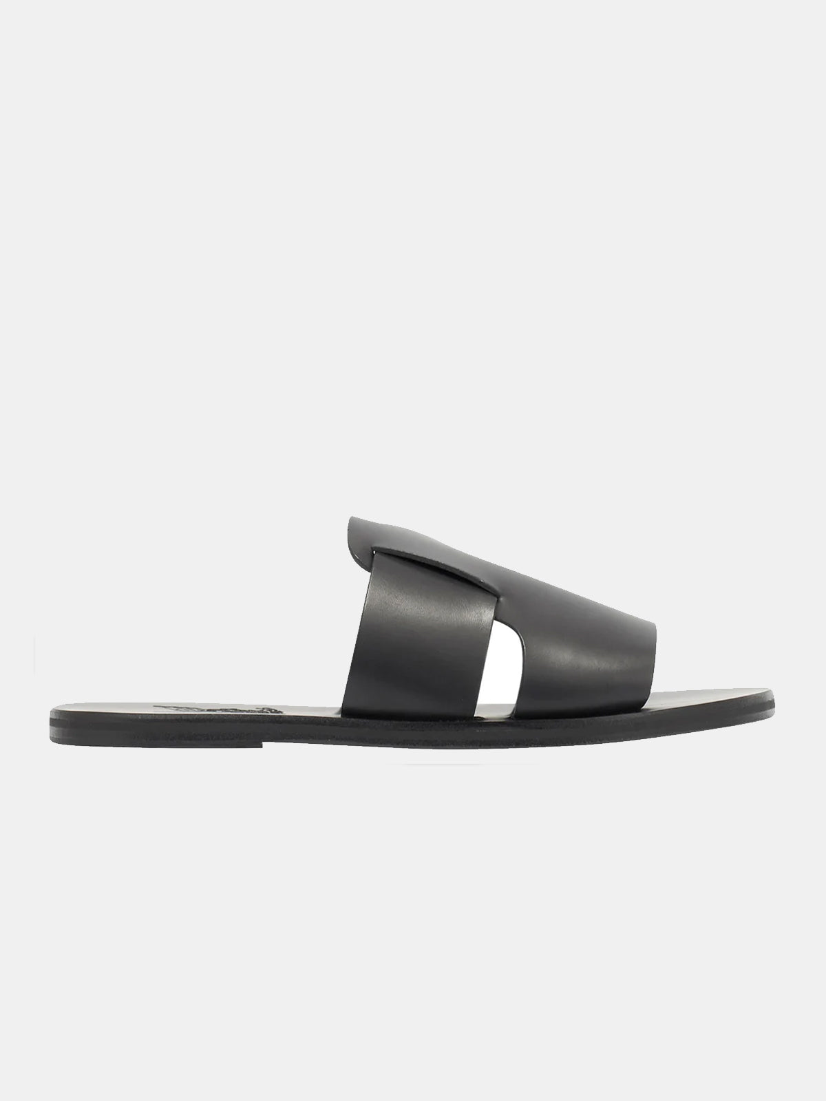 Ancient Greek Sandals Miltiades Leather Slide - Black
