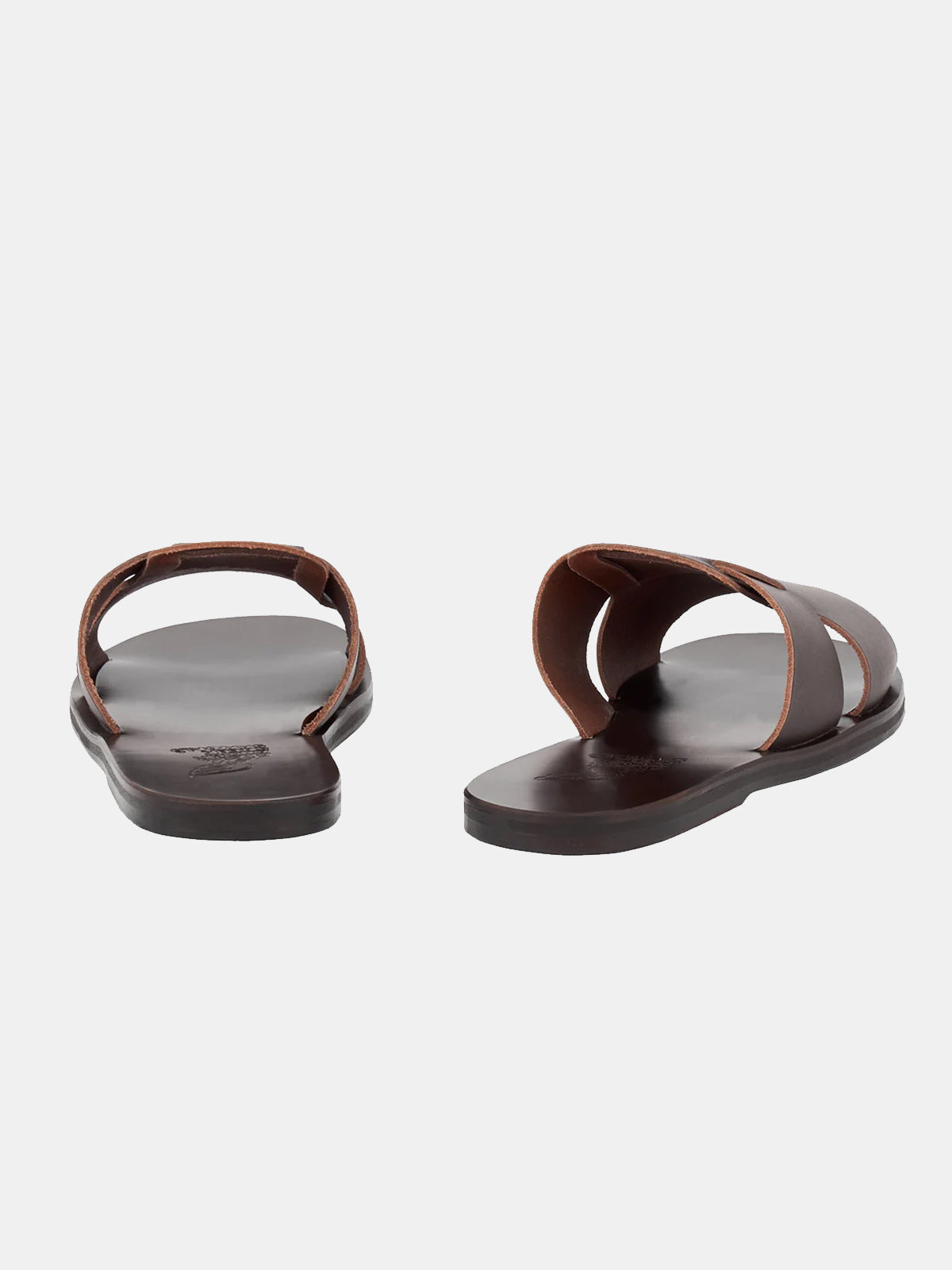 Ancient Greek Sandals Miltiades Leather Slide -  Brown