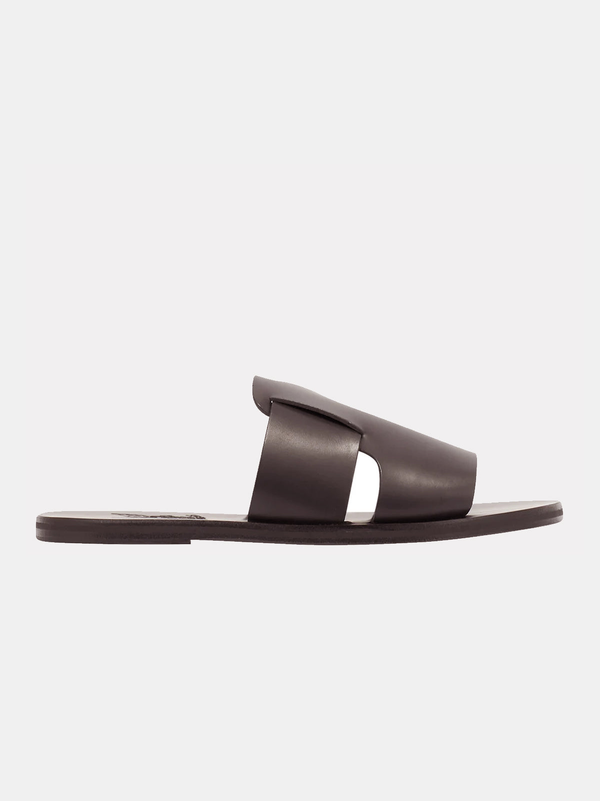 Ancient Greek Sandals Miltiades Leather Slide -  Brown