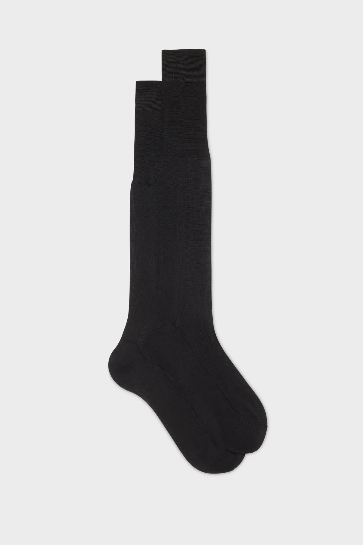 Bresciani Calf Length Silk Socks - Black
