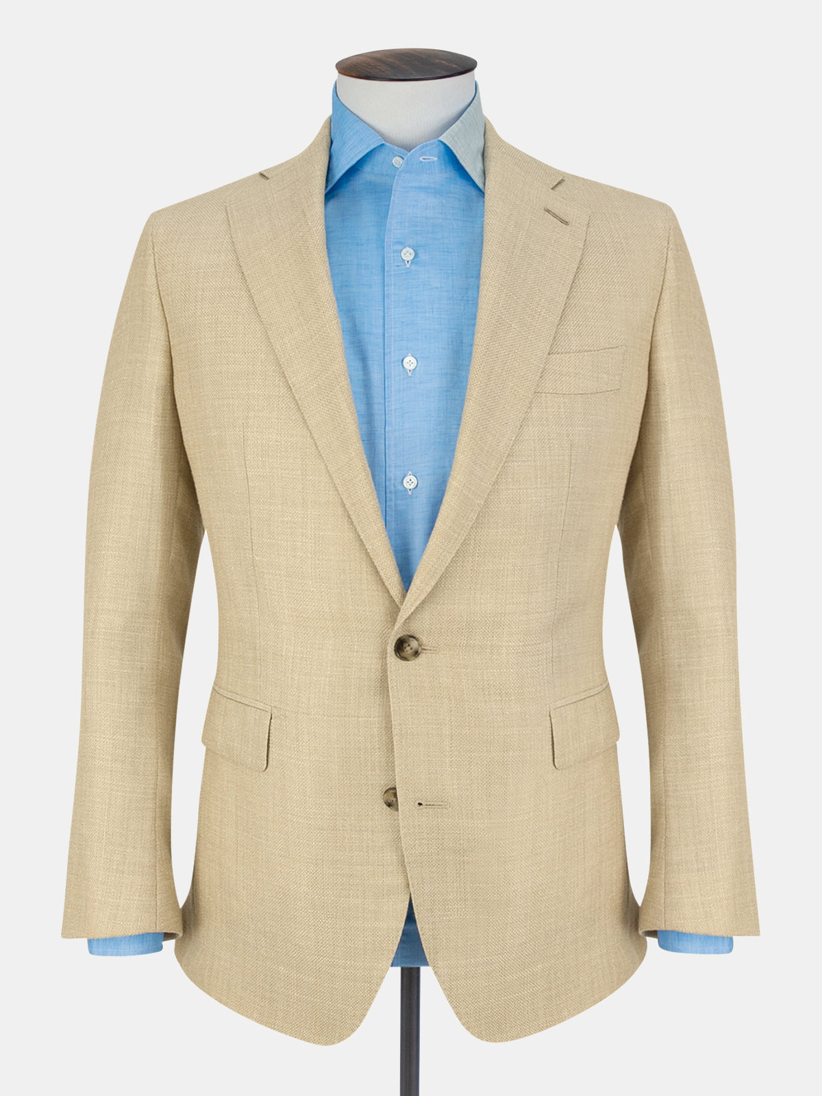 Pienza Blazer Wool Silk & Linen Hopsack - Barley