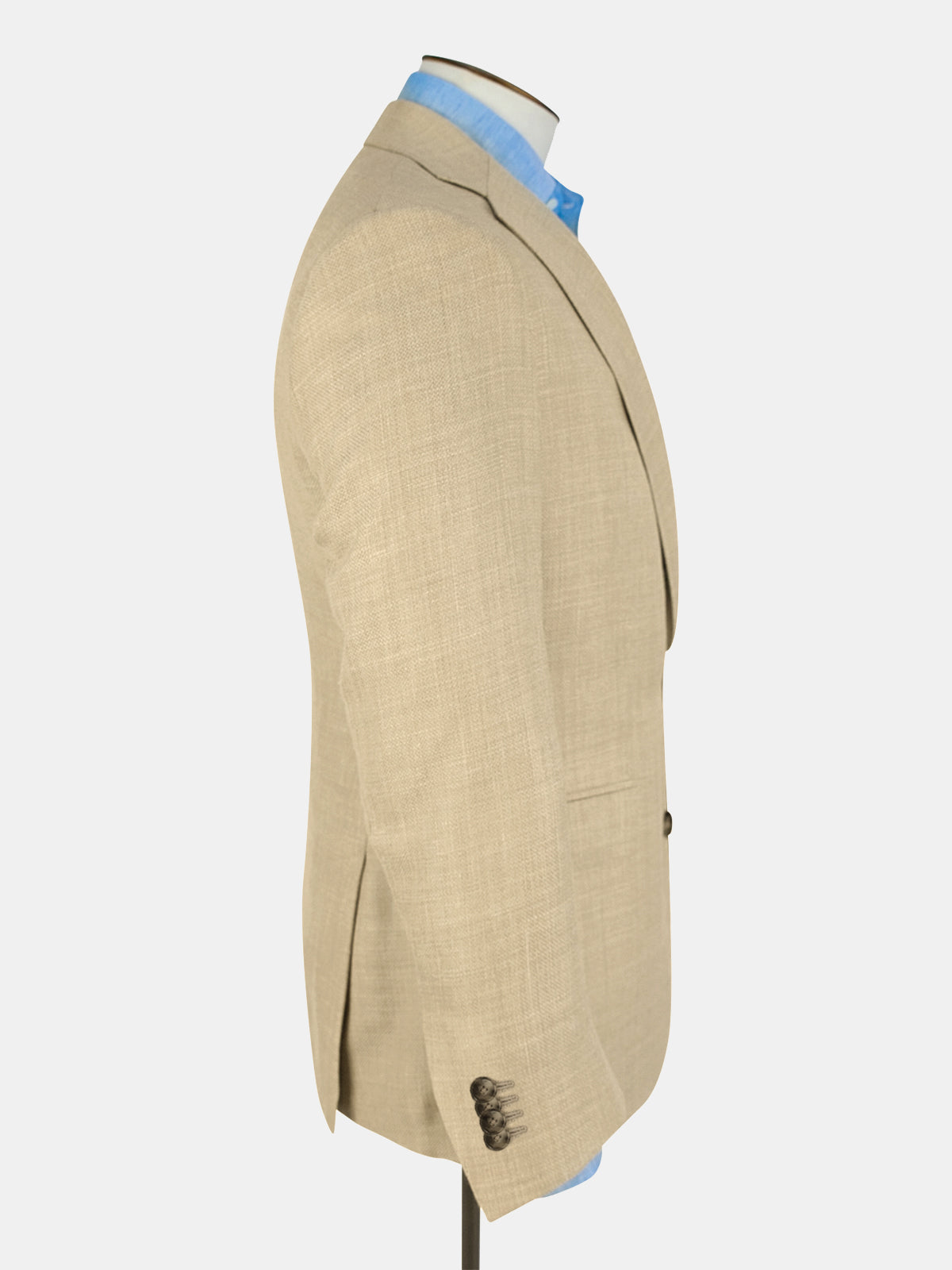Pienza Blazer Wool Silk & Linen Hopsack - Barley