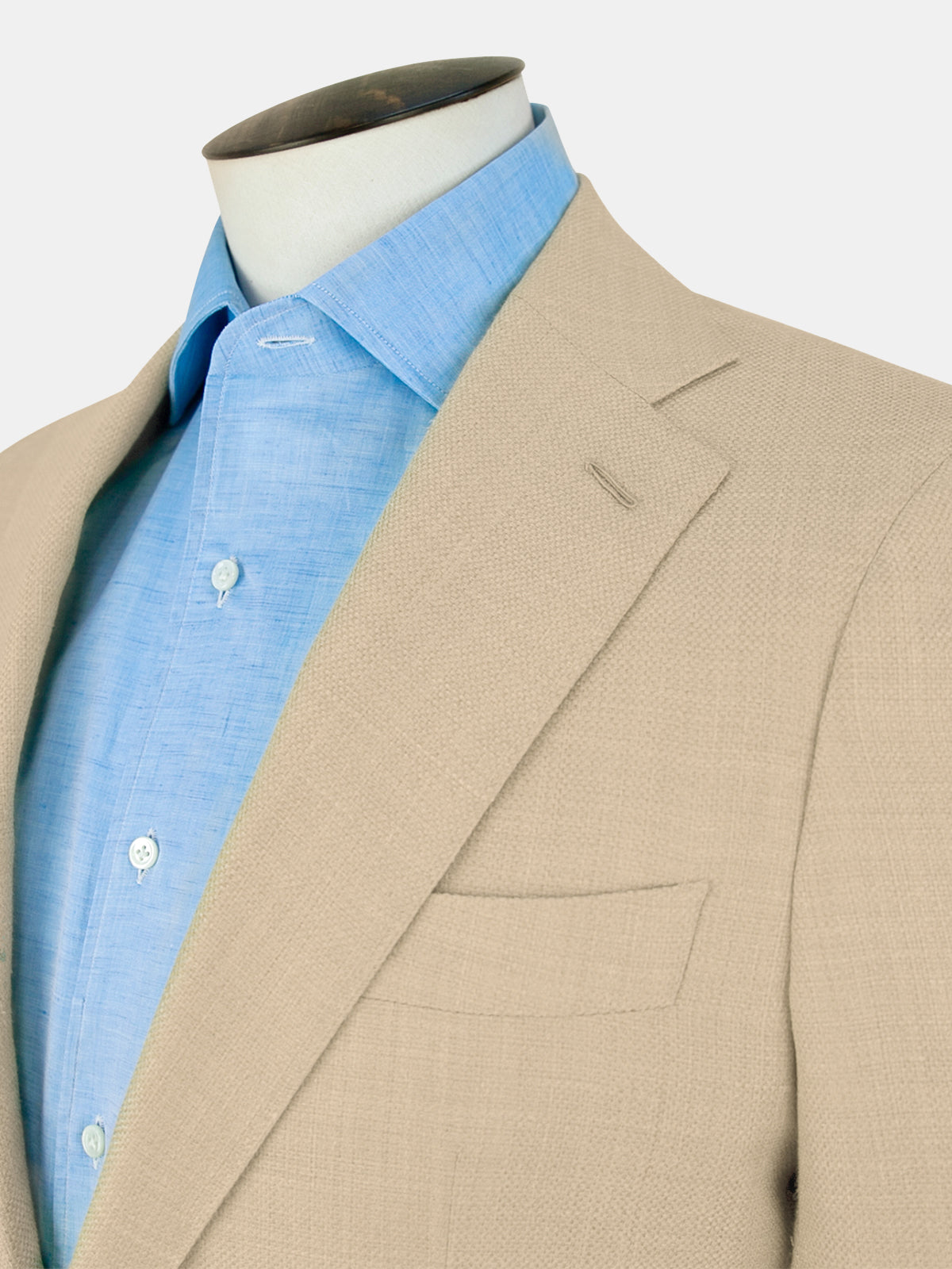 Pienza Blazer Wool Silk & Linen Hopsack - Barley