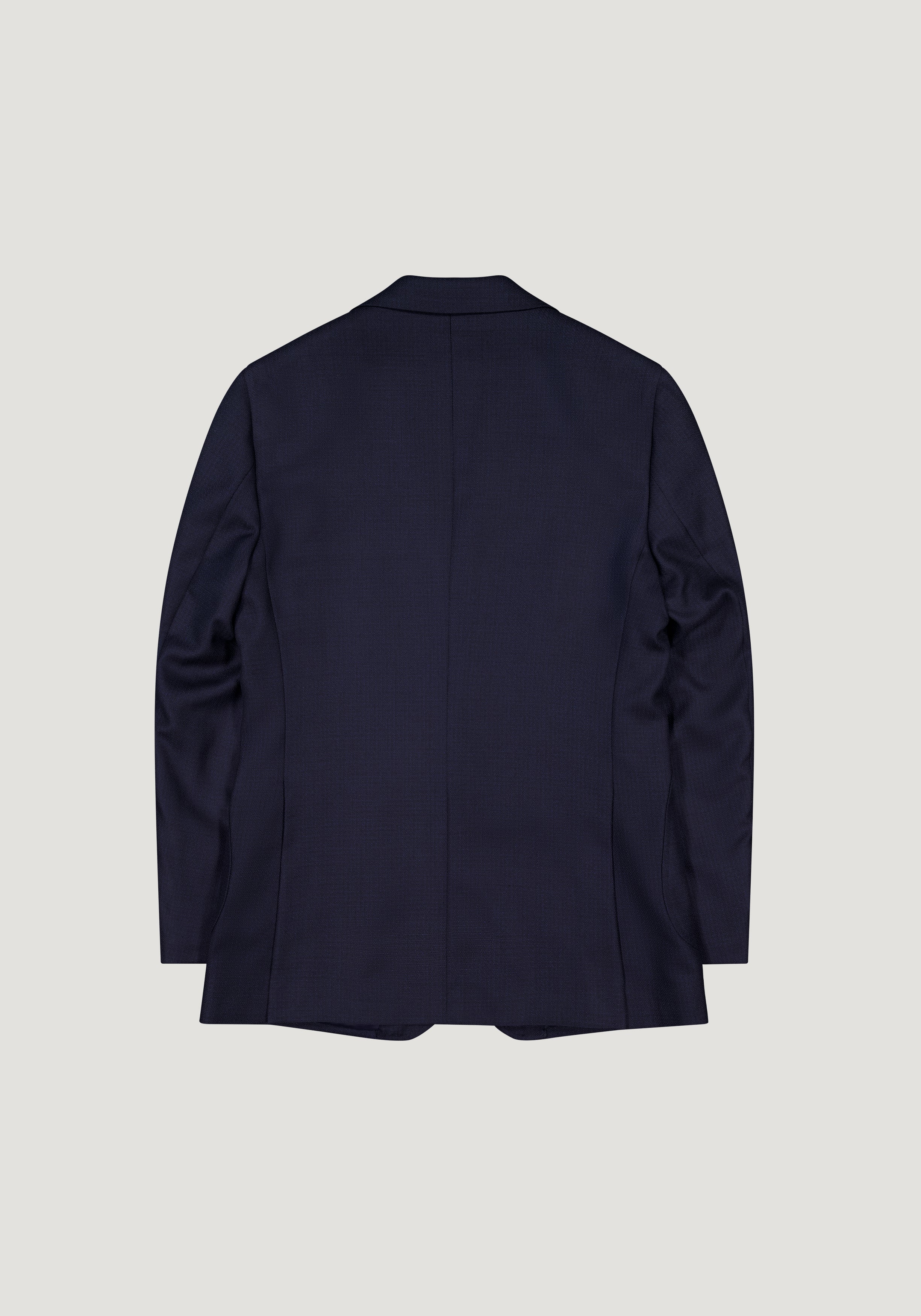 Wool Basketweave Blazer - Navy