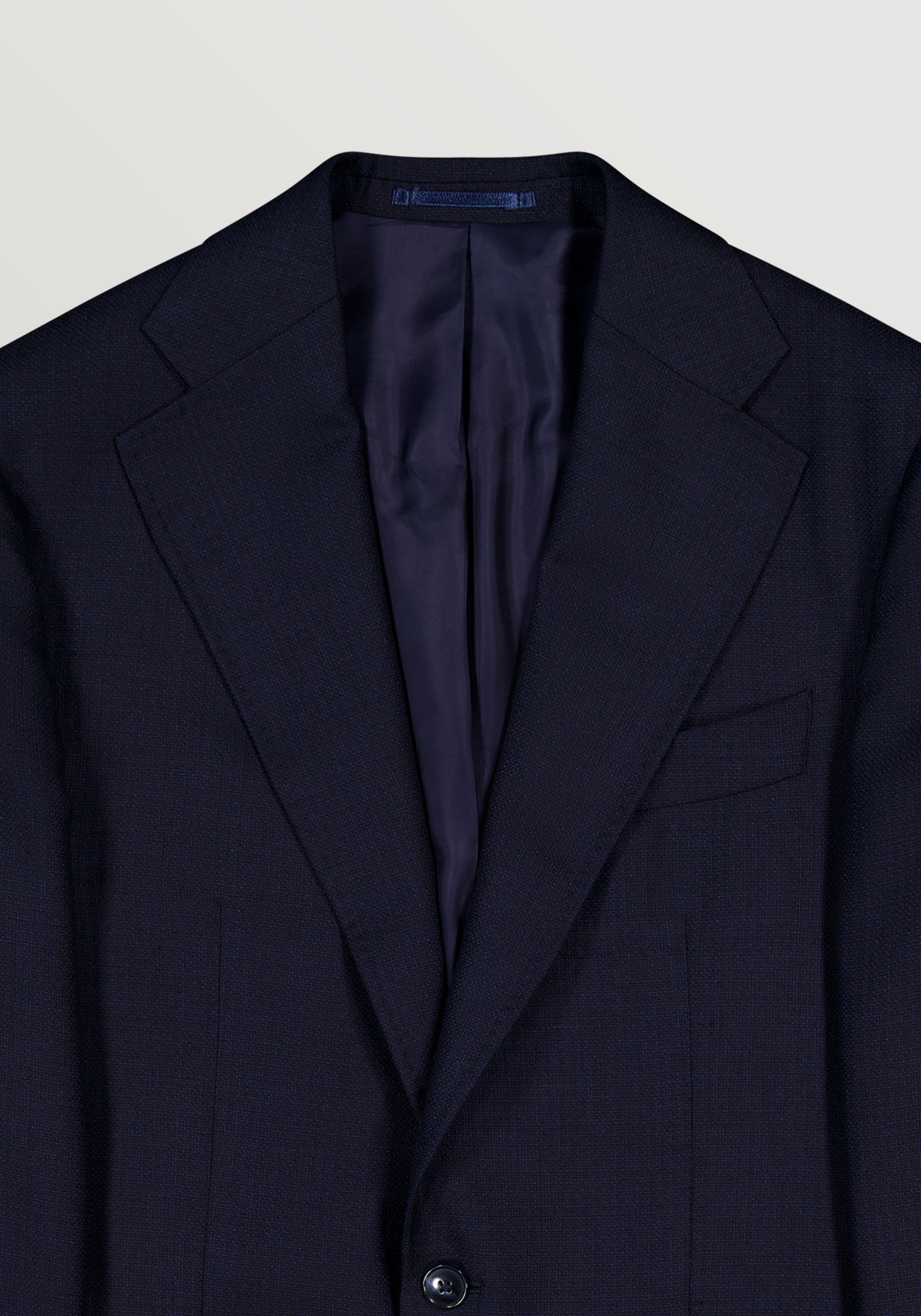 Wool Basketweave Blazer - Navy