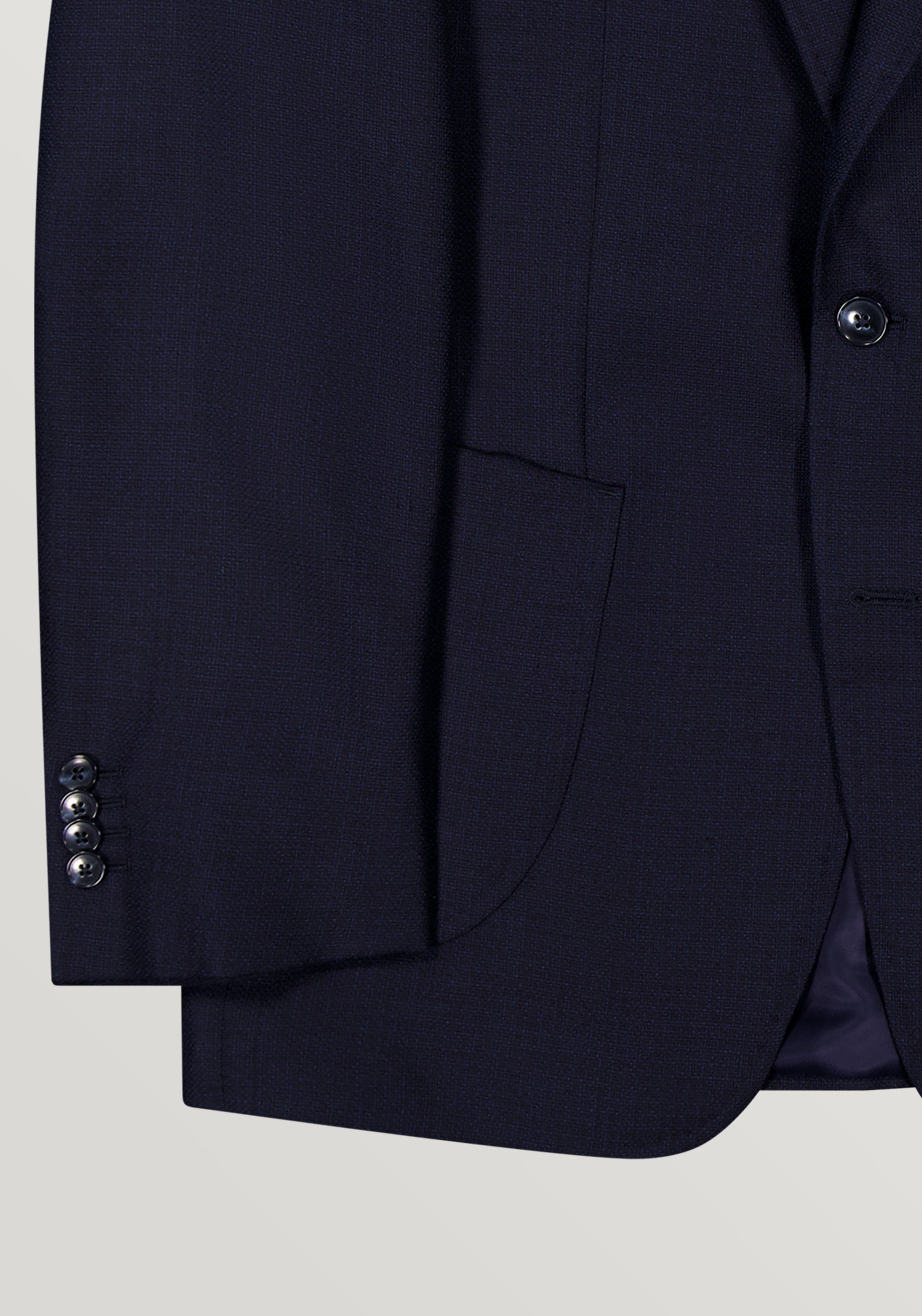 Wool Basketweave Blazer - Navy