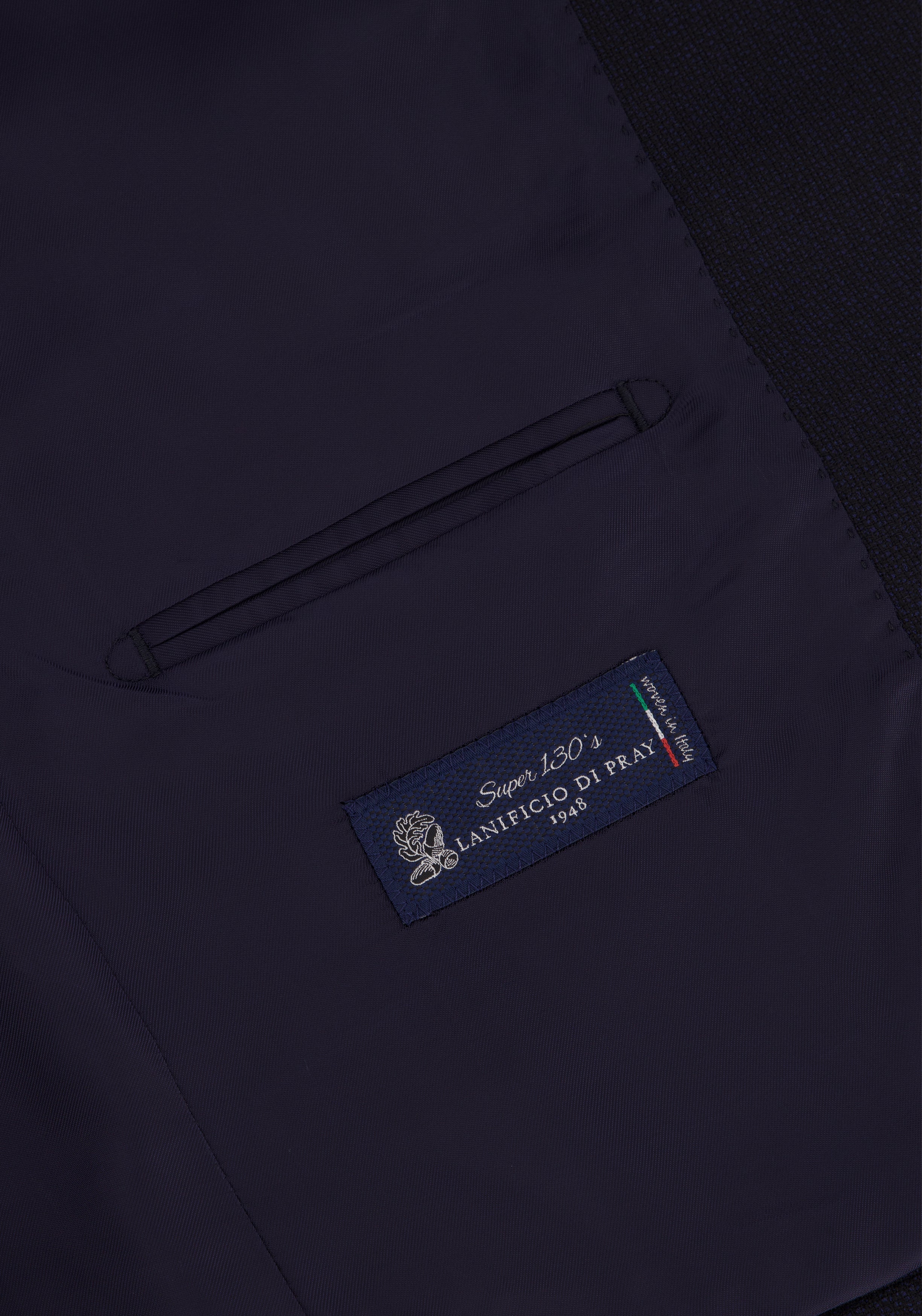 Wool Basketweave Blazer - Navy