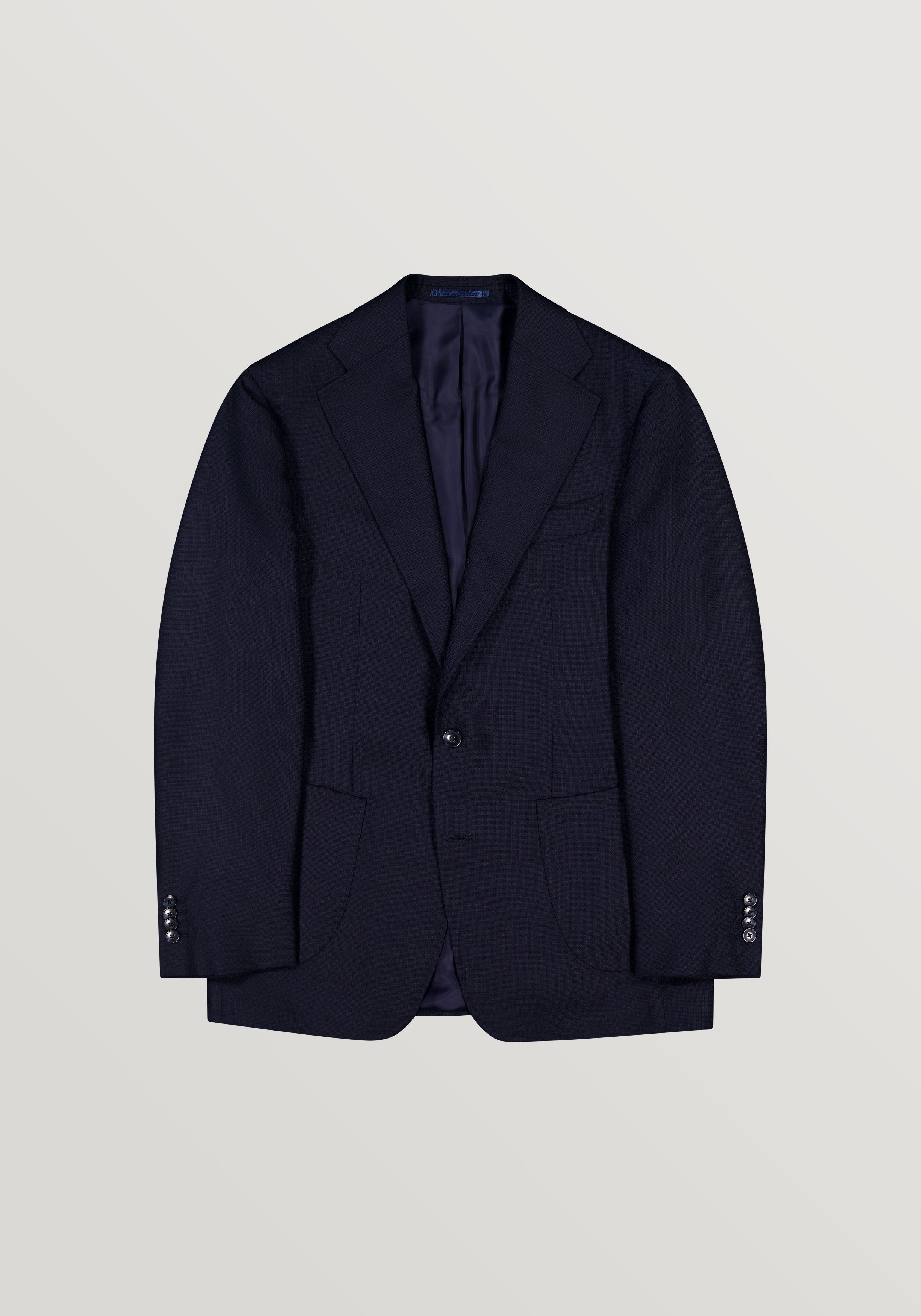 Wool Basketweave Blazer - Navy