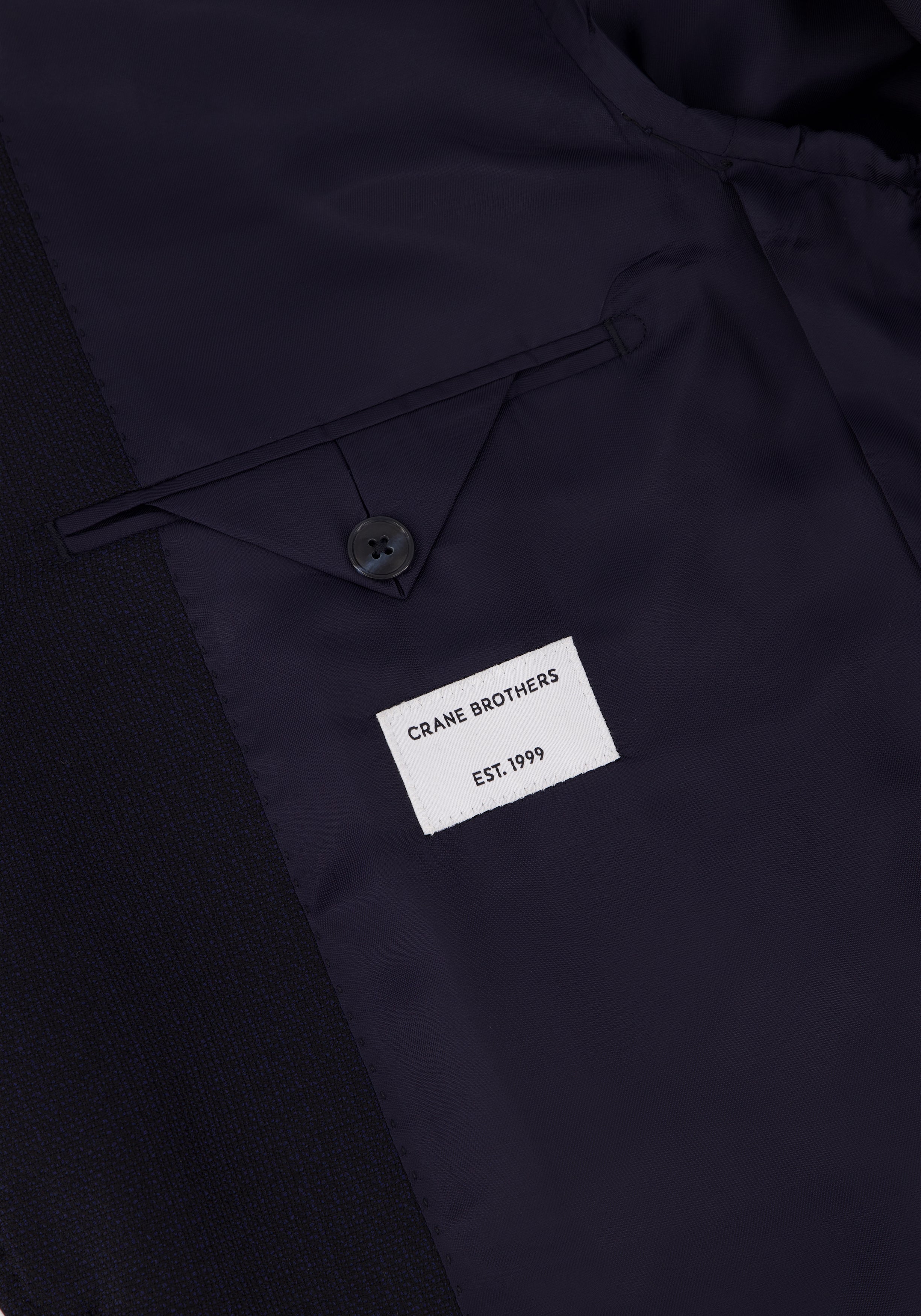 Wool Basketweave Blazer - Navy