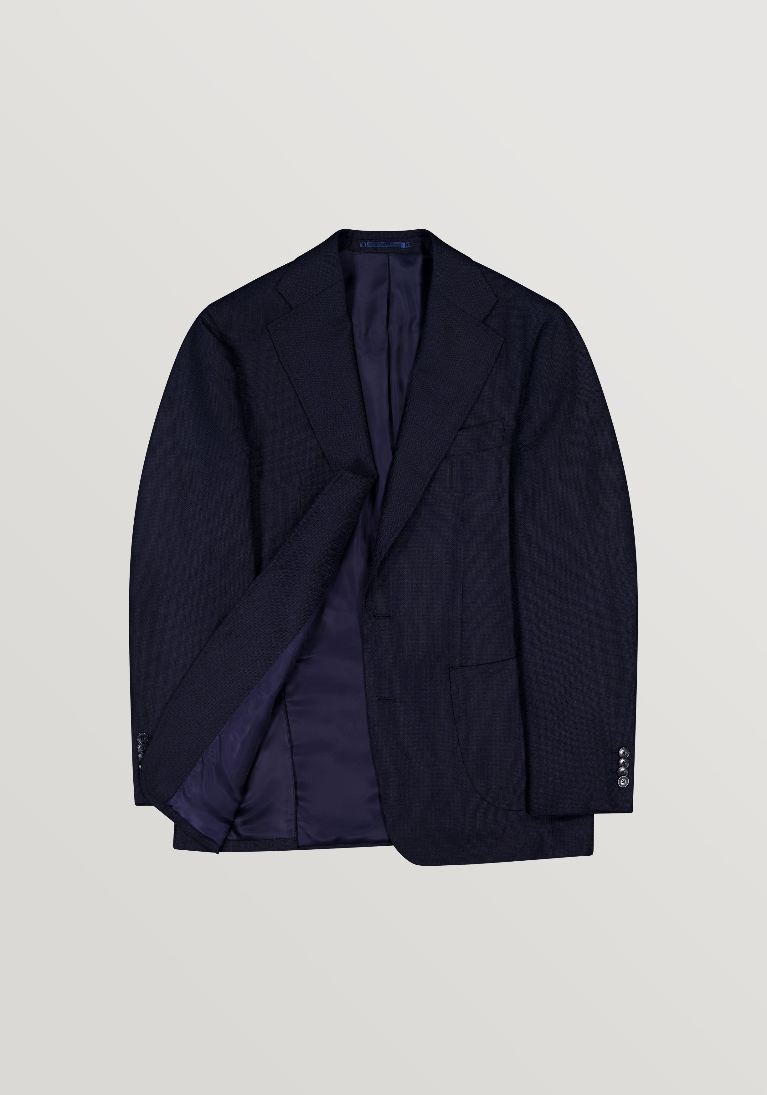 Wool Basketweave Blazer - Navy