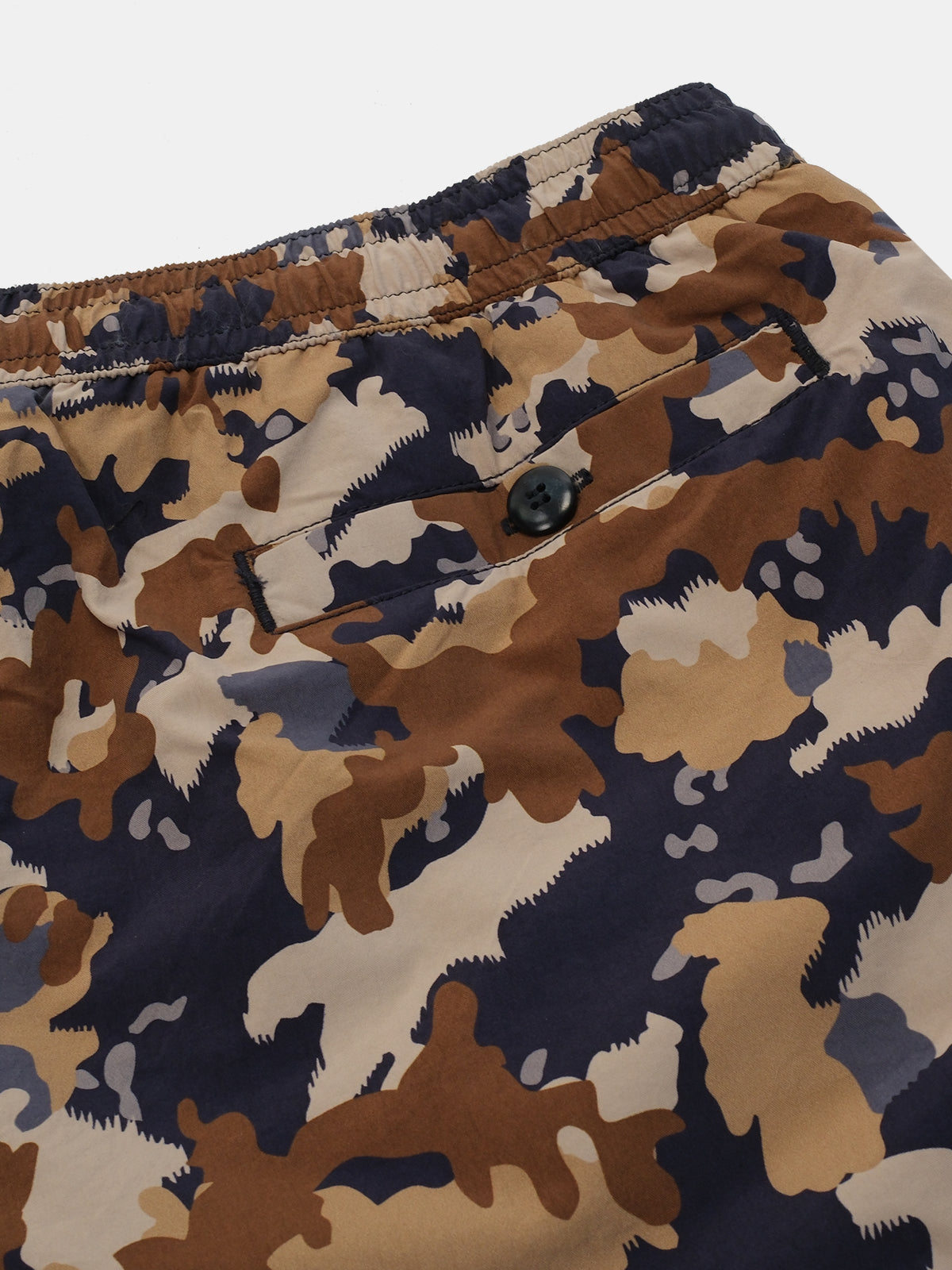 Beige Camouflage Printed Swim Shorts