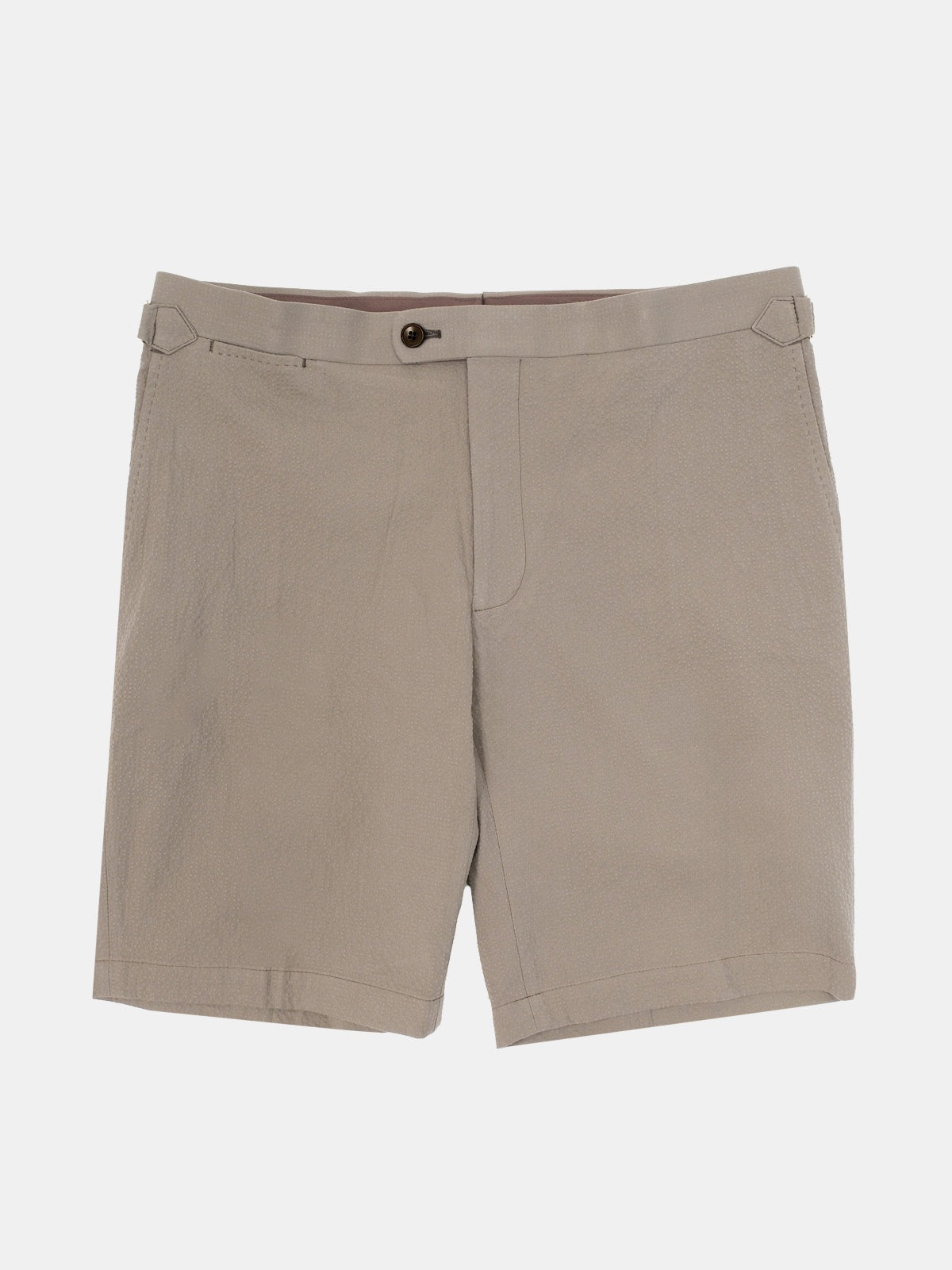 Marmi Bermuda - Taupe Cotton Seersucker - Sample  - LUCKY LAST