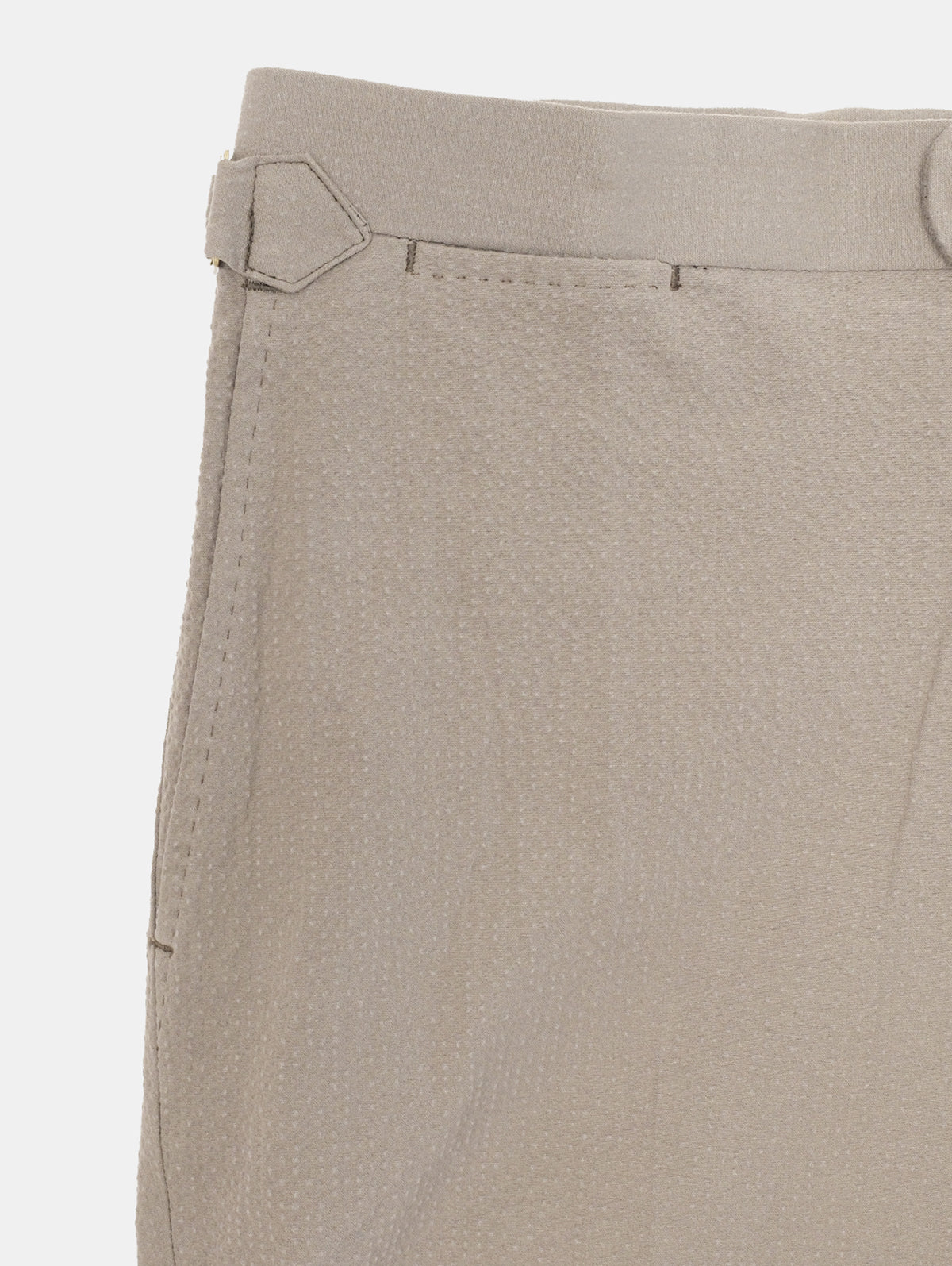 Marmi Bermuda - Taupe Cotton Seersucker - Sample  - LUCKY LAST