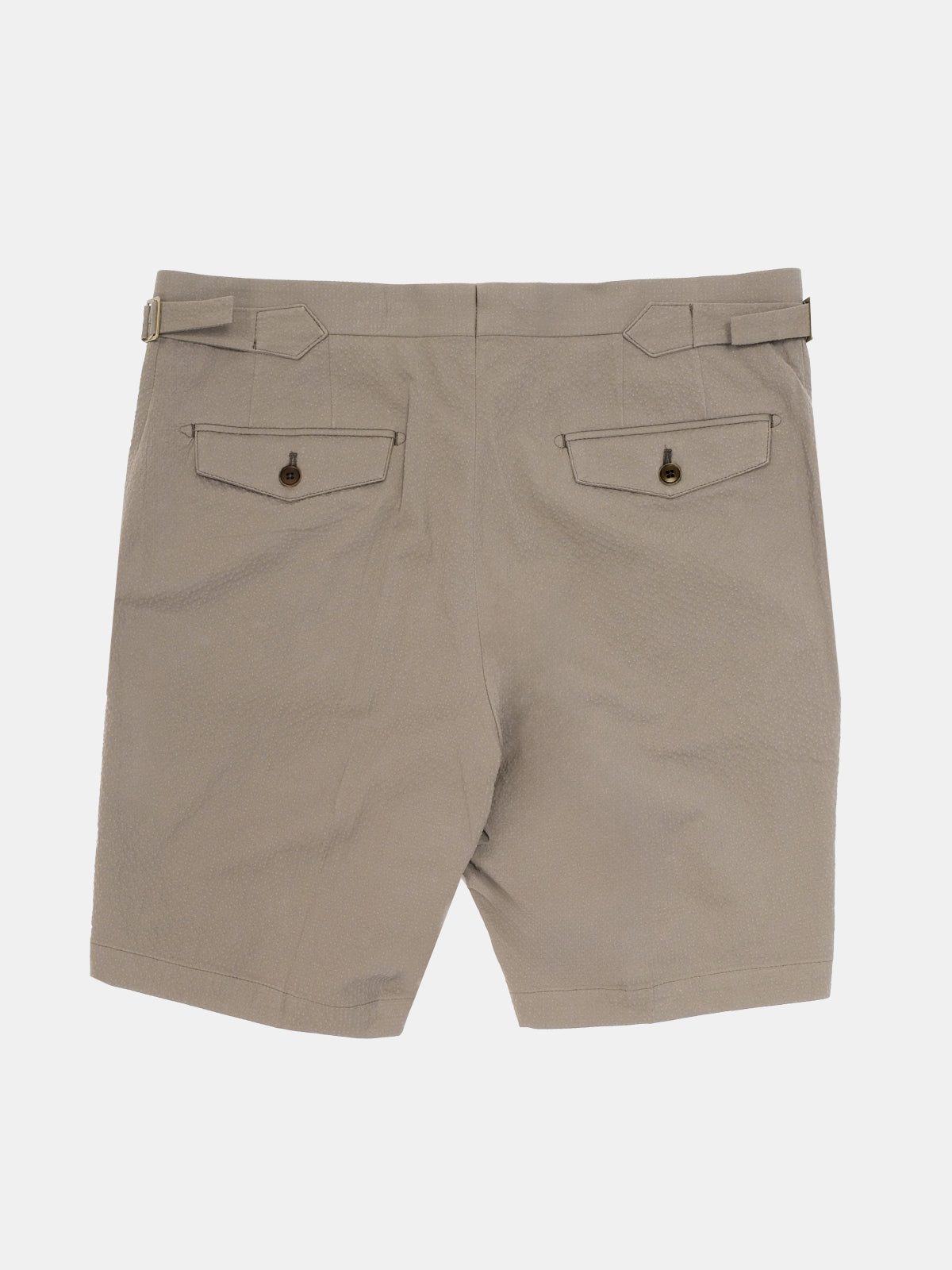 Marmi Bermuda - Taupe Cotton Seersucker - Sample  - LUCKY LAST