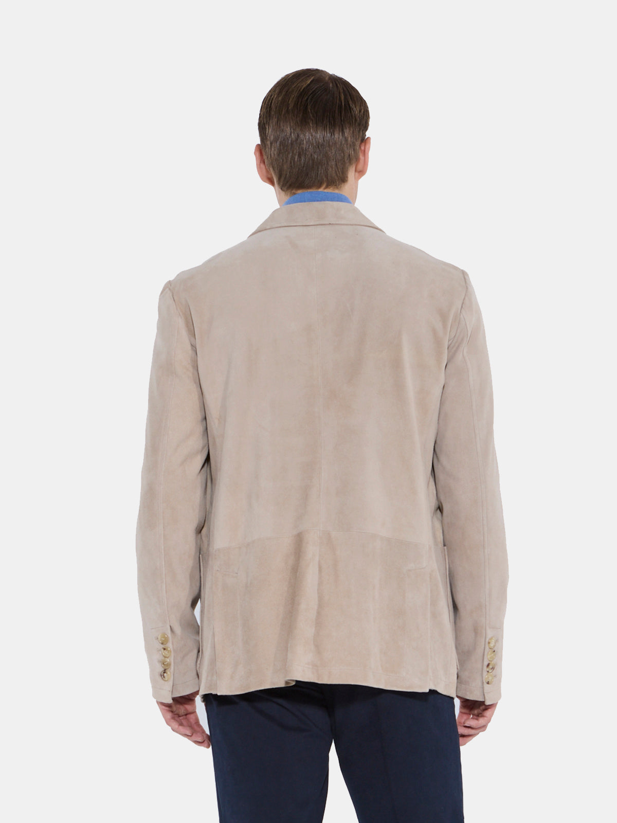 Suede Patch Pocket Jacket - Beige  Production Sample