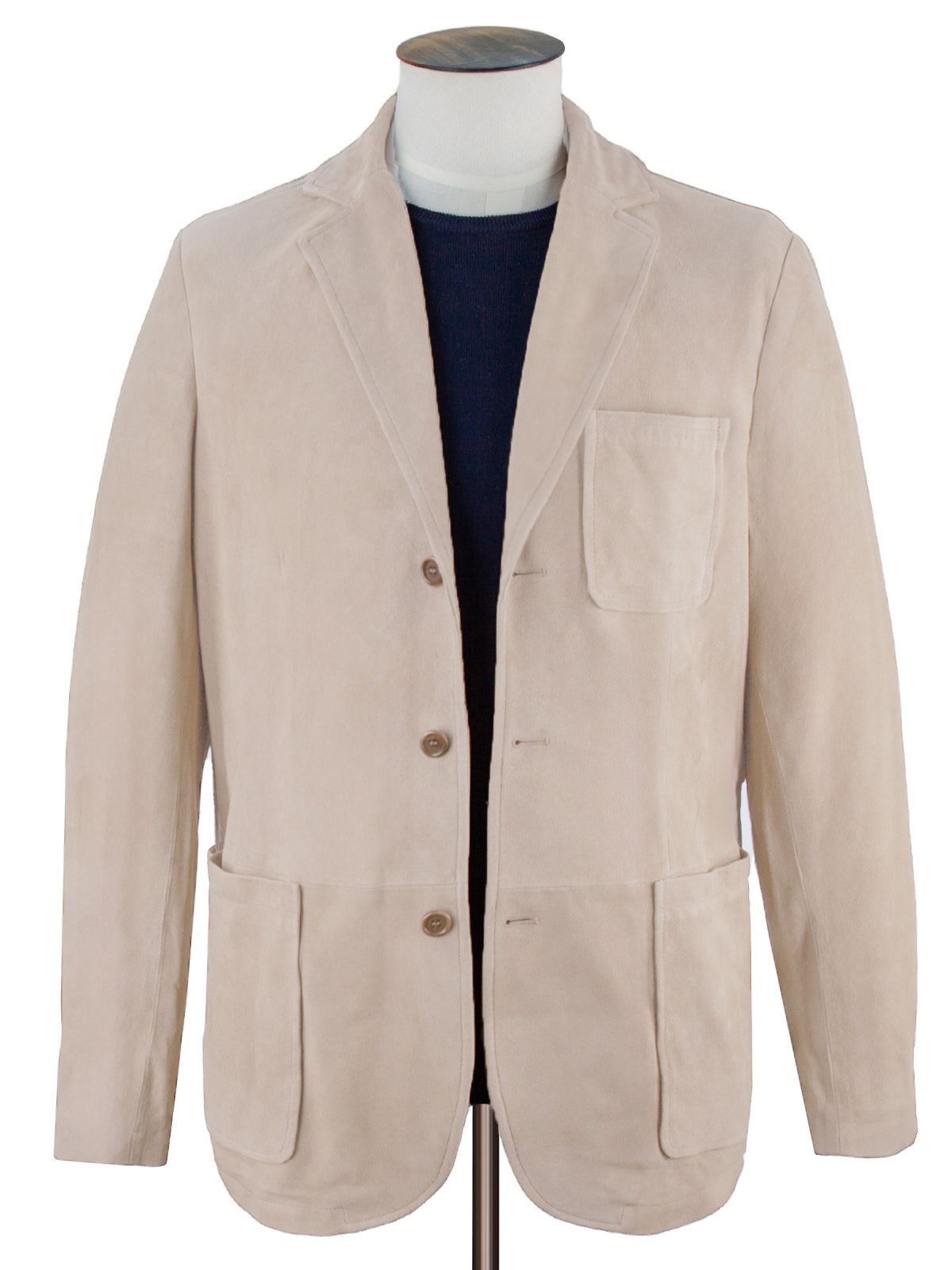 Suede Patch Pocket Jacket - Beige  Production Sample