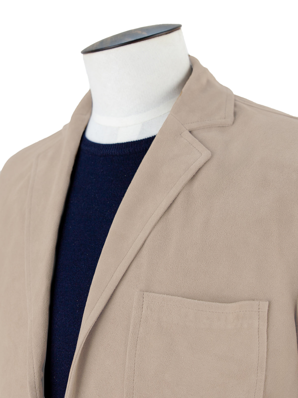 Suede Patch Pocket Jacket - Beige  Production Sample
