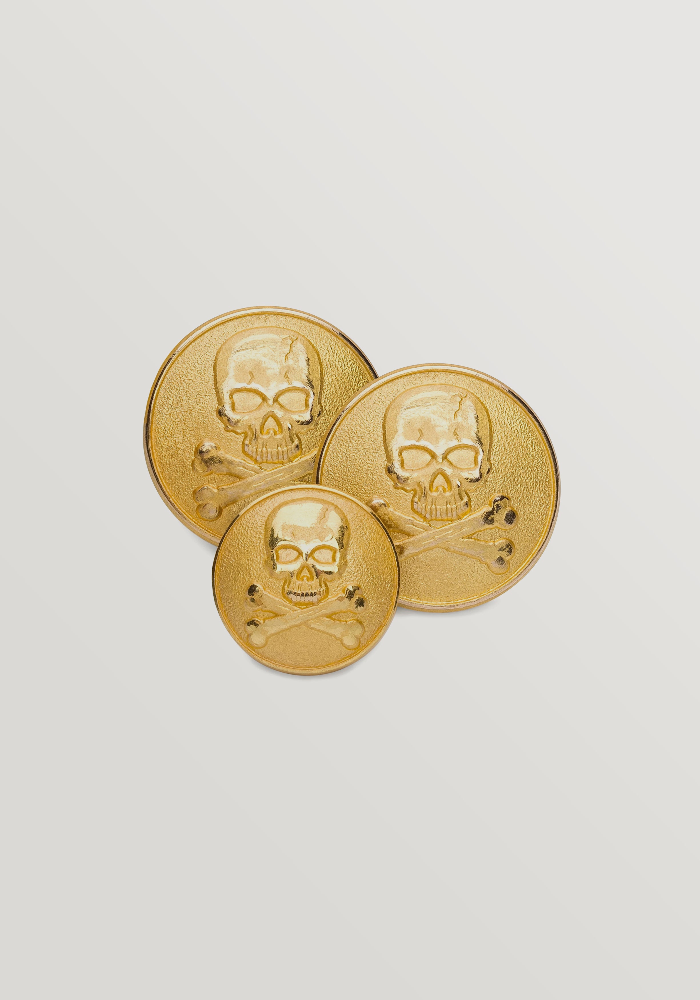 Benson & Clegg Skull & Crossbones Blazer Button Set - Gold