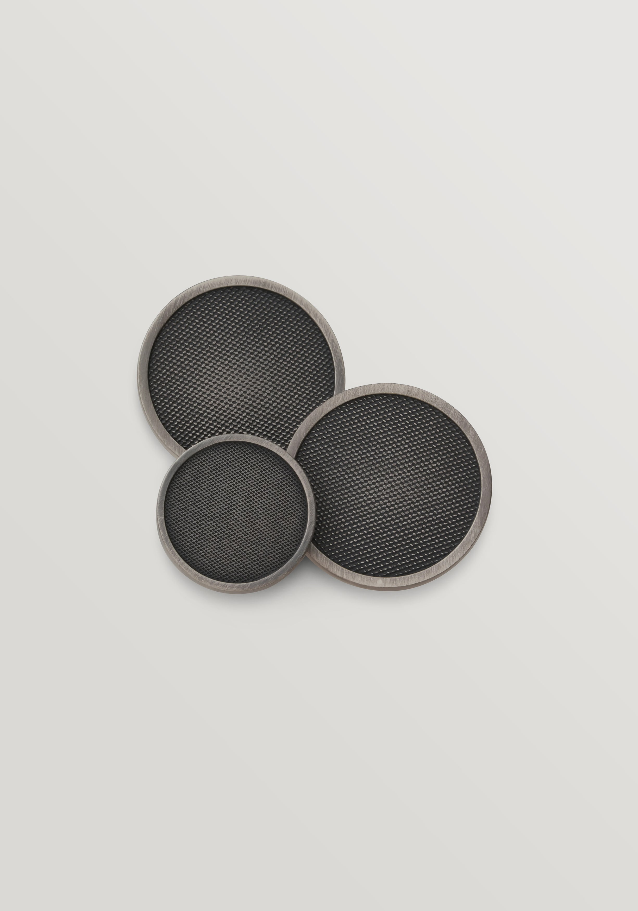 Benson & Clegg Diamond Weave Blazer Button Set - Antique Silver Finish