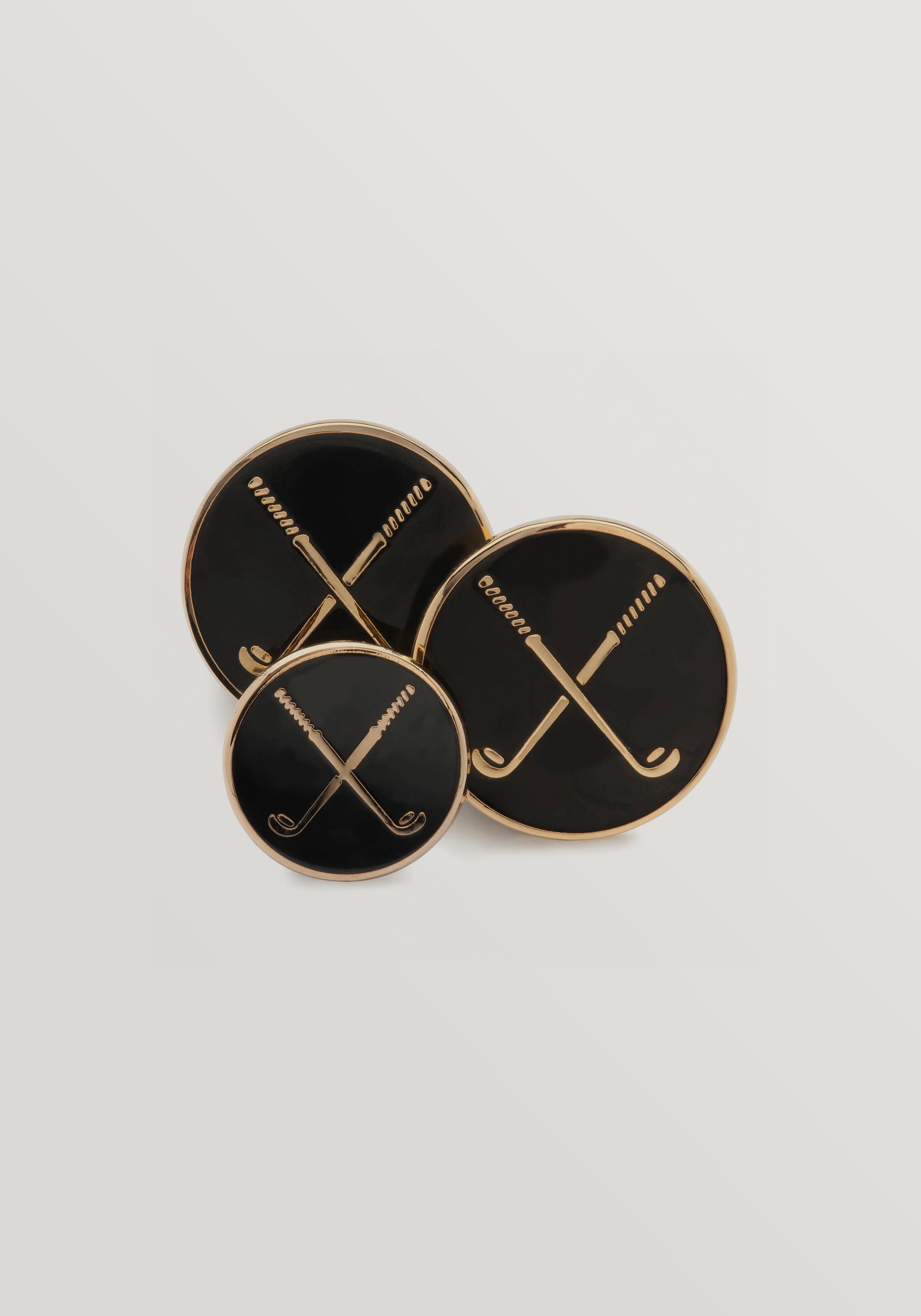 Benson & Clegg Golf Clubs Blazer Button Set – Black Enamel