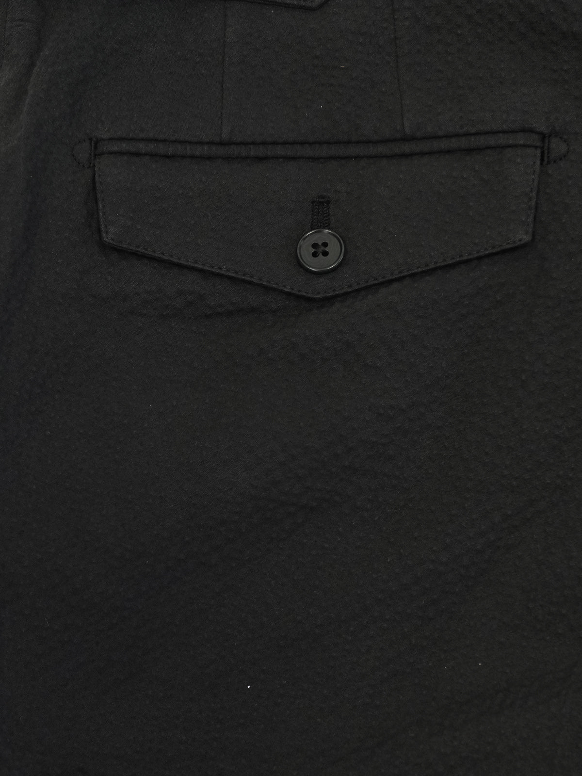 Marmi Bermuda - Black Cotton Seersucker