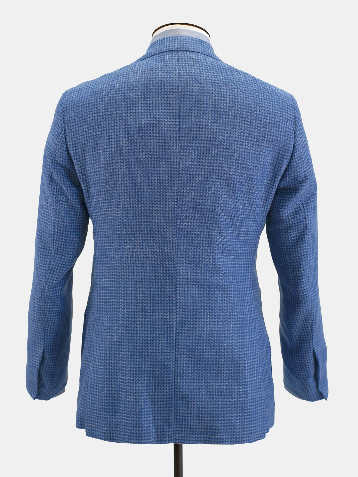 Lago Blazer Wool Silk & Linen - Houndstooth Caruso Blue