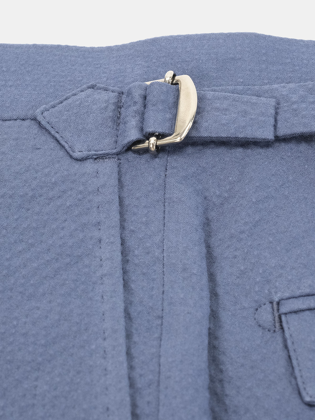 Marmi Bermuda - Mid Blue Cotton Seersucker - Lucky Last