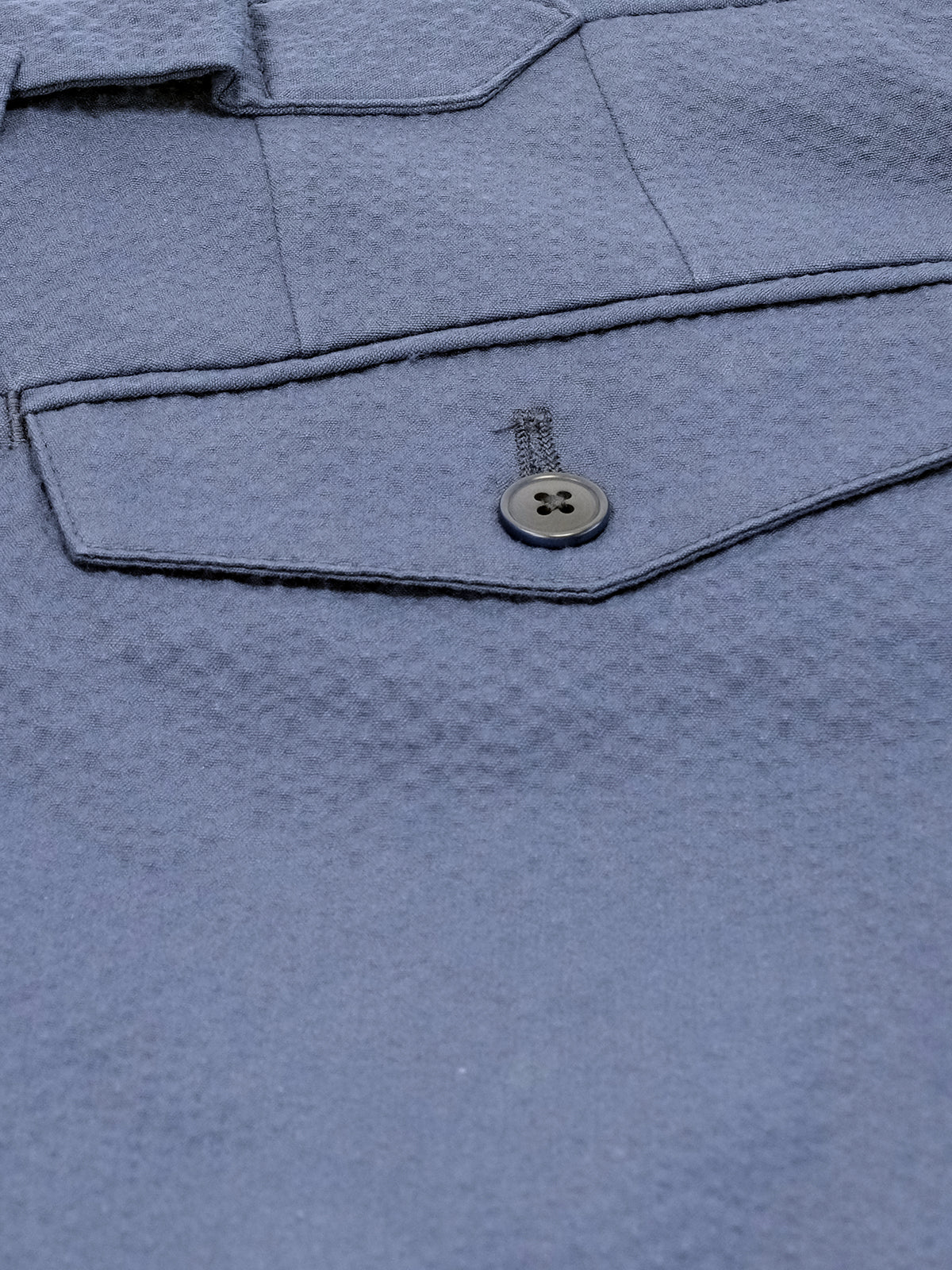 Marmi Bermuda - Mid Blue Cotton Seersucker - Lucky Last