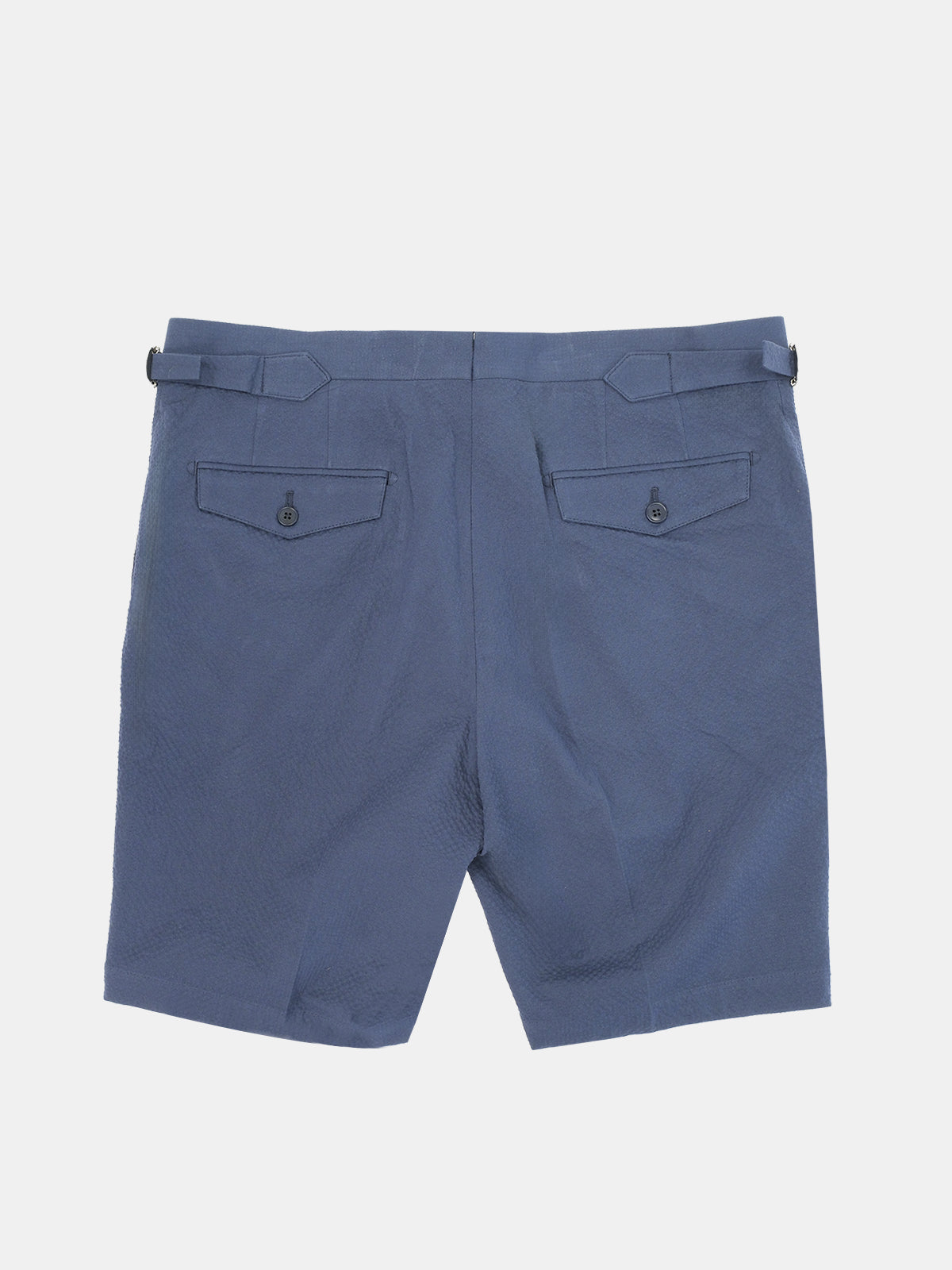 Marmi Bermuda - Mid Blue Cotton Seersucker - Lucky Last