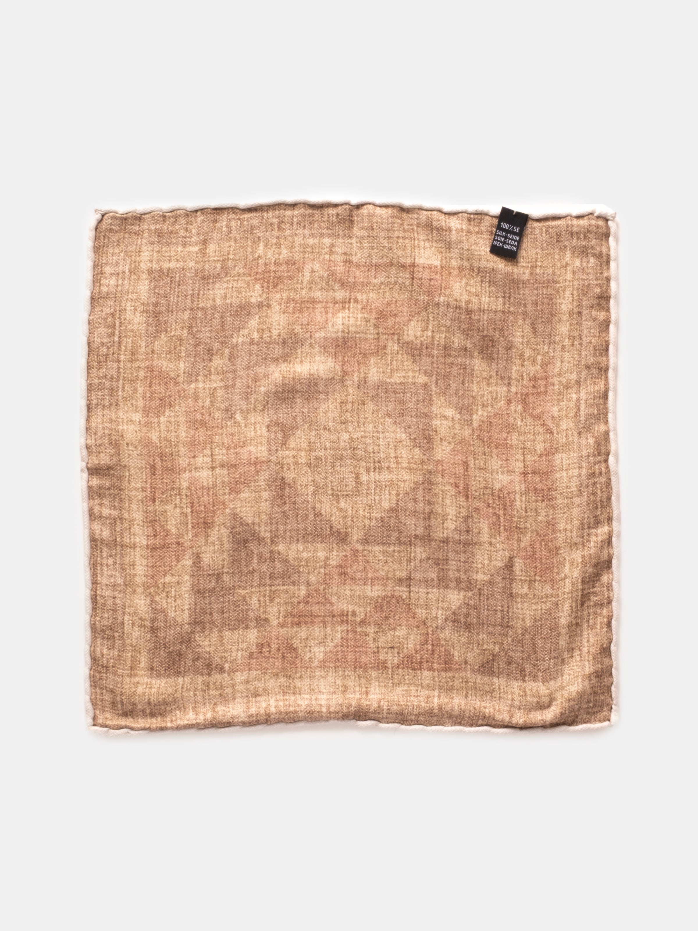 Meander Motif Silk Pochette - Bone & Burgundy