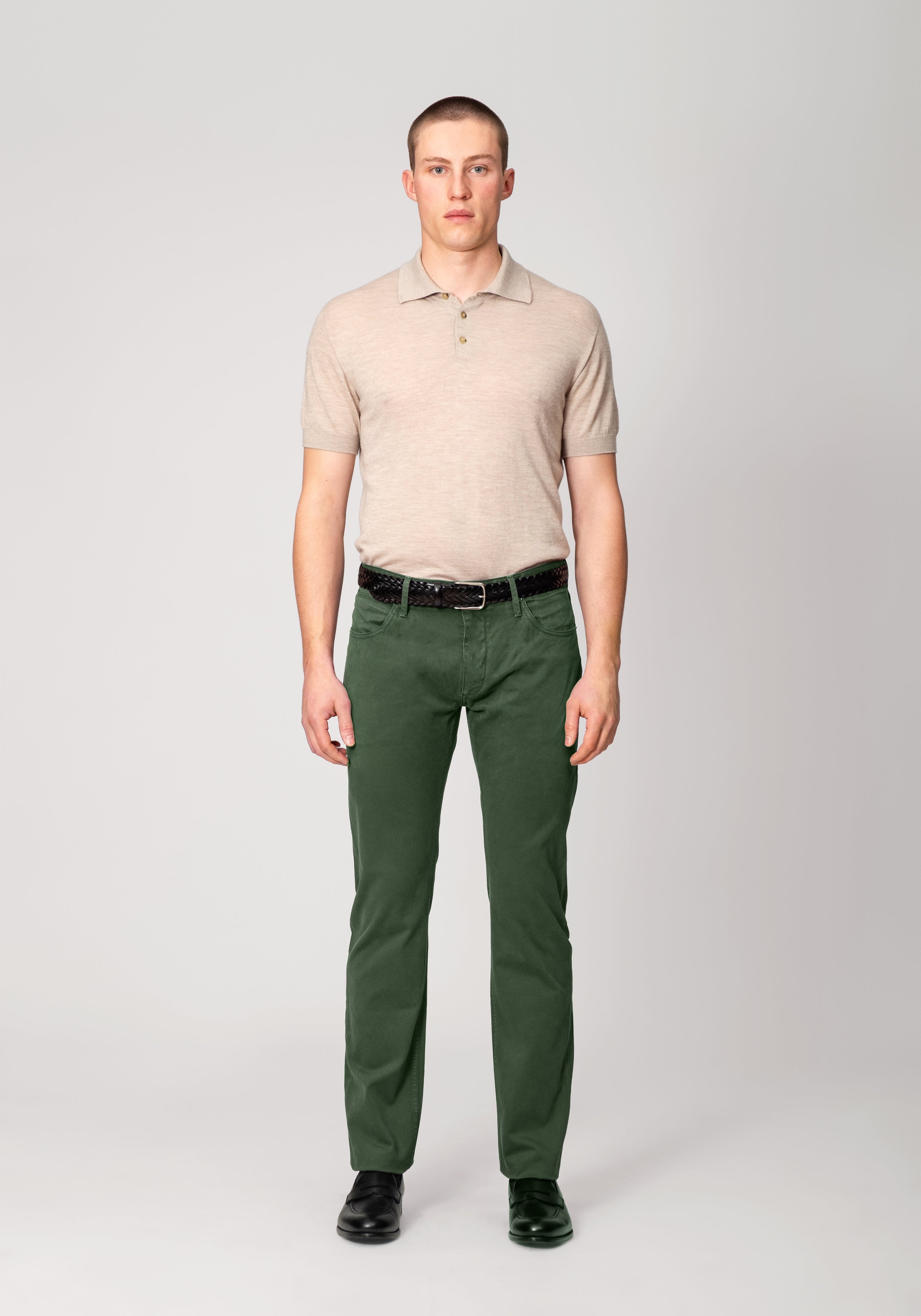 Broken Twill Five Pocket Pant - Forest Green