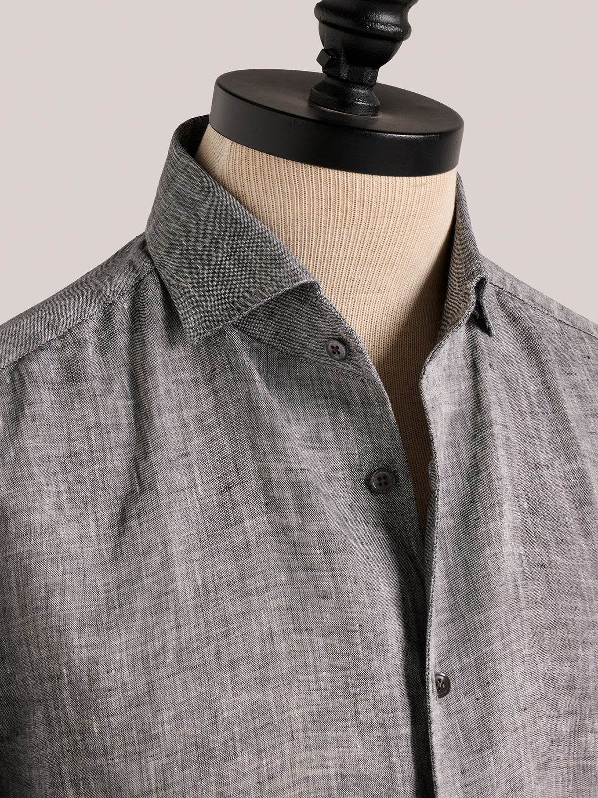 Christian Kimber Bronte Linen Evening Shirt - Charcoal