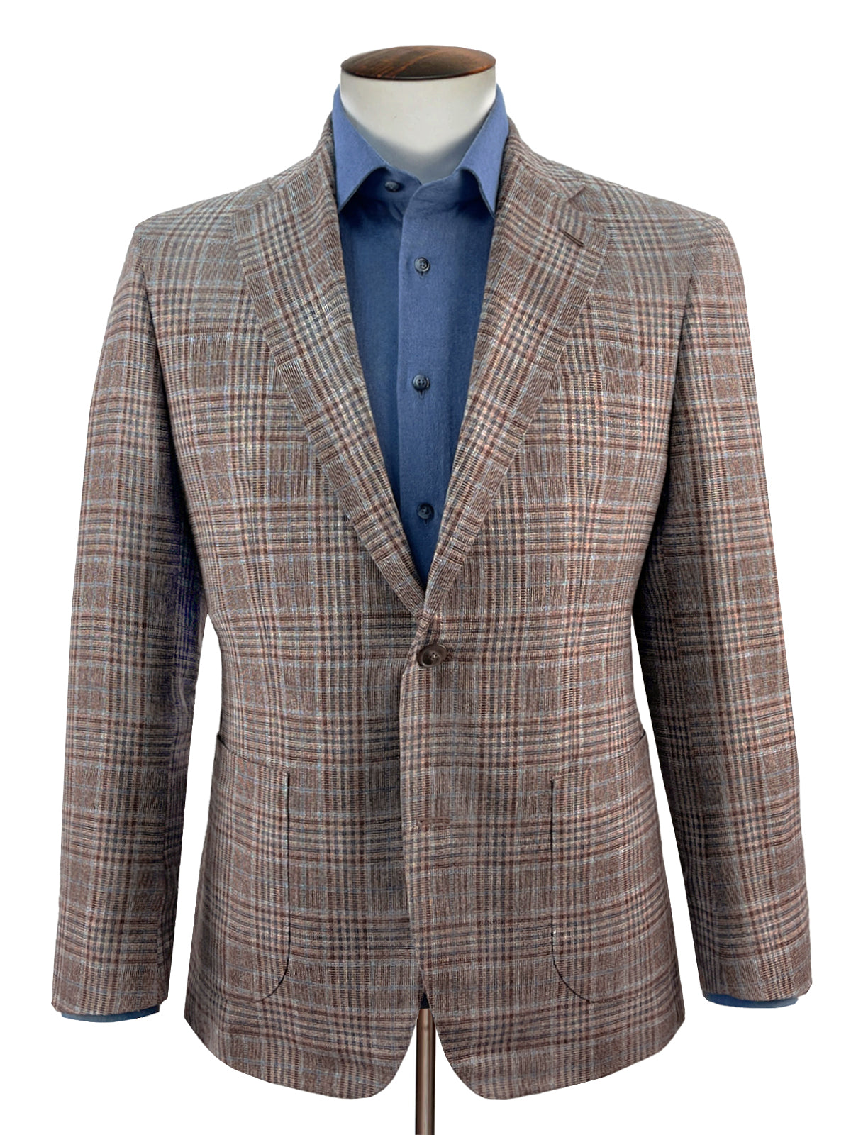Scala Blazer - Brown & Blue Overcheck - LUCKY LAST